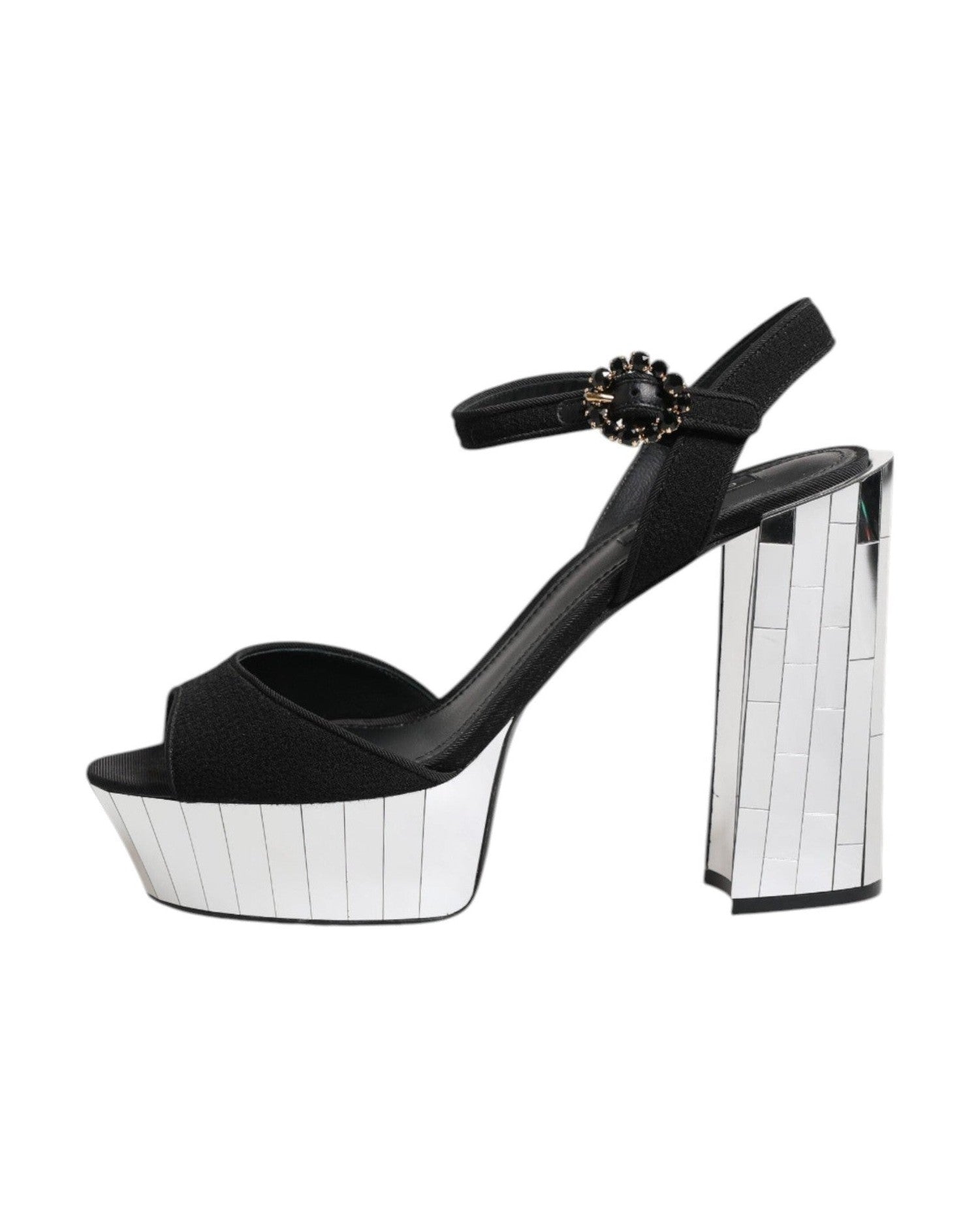 Dolce & Gabbana Black Crystal Ankle Strap Keira Sandals Shoes Glam Steals