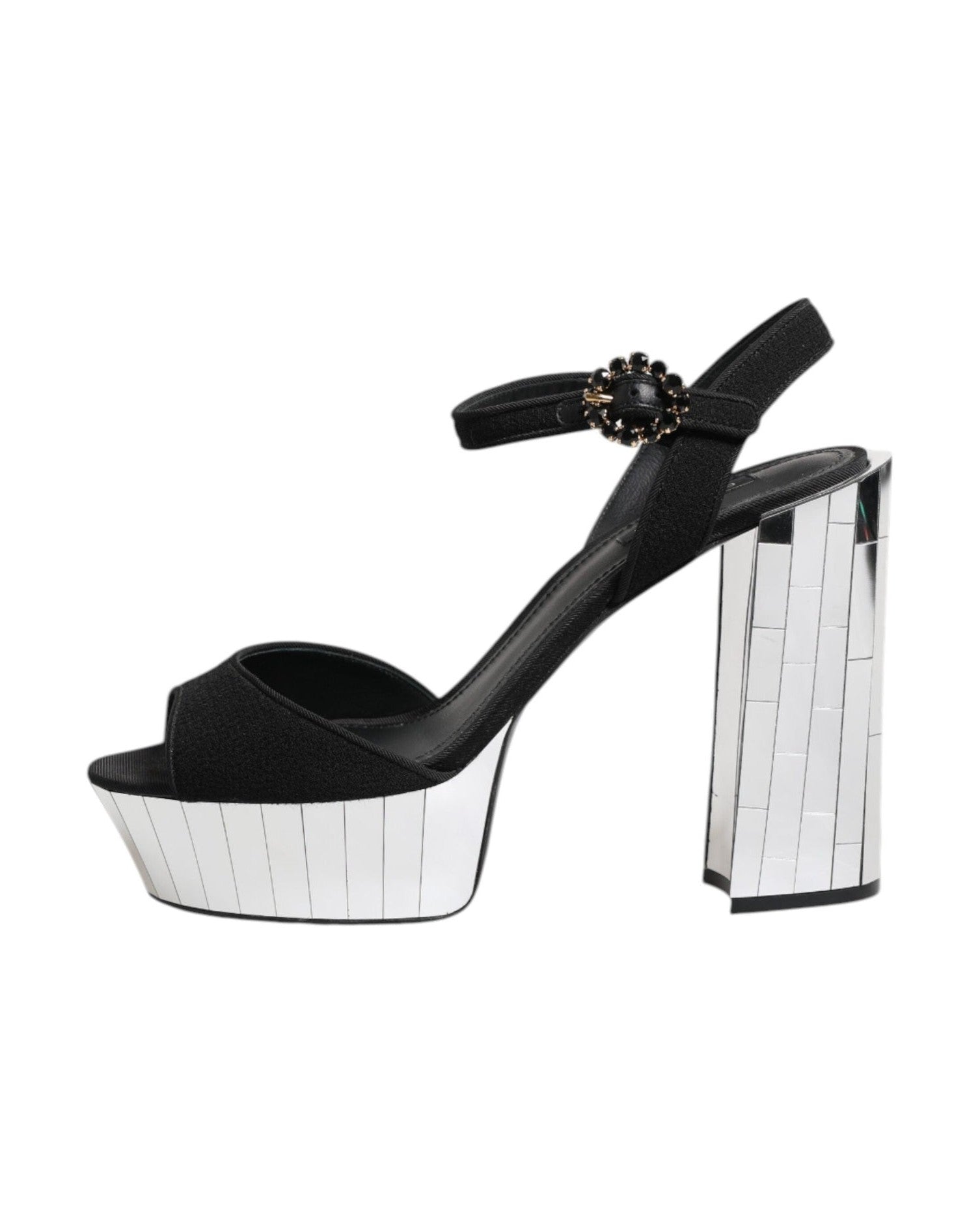 Dolce & Gabbana Black Crystal Ankle Strap Keira Sandals Shoes Glam Steals