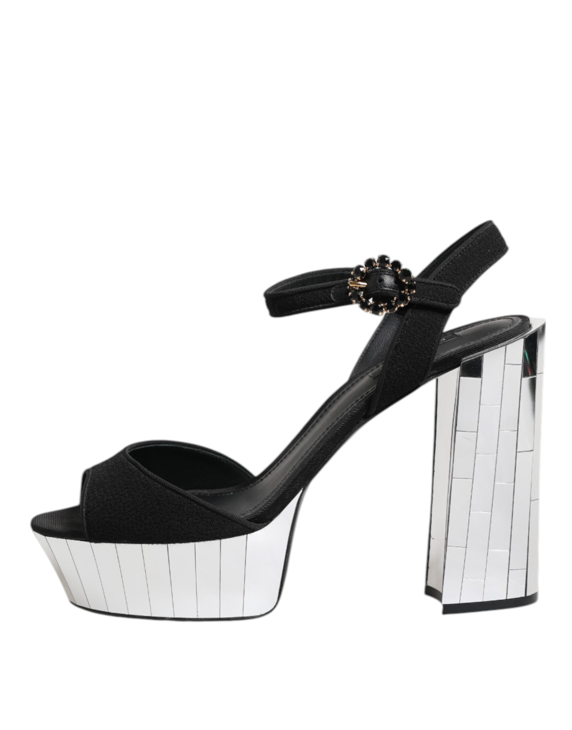 Dolce & Gabbana Black Crystal Ankle Strap Keira Sandals Shoes Glam Steals