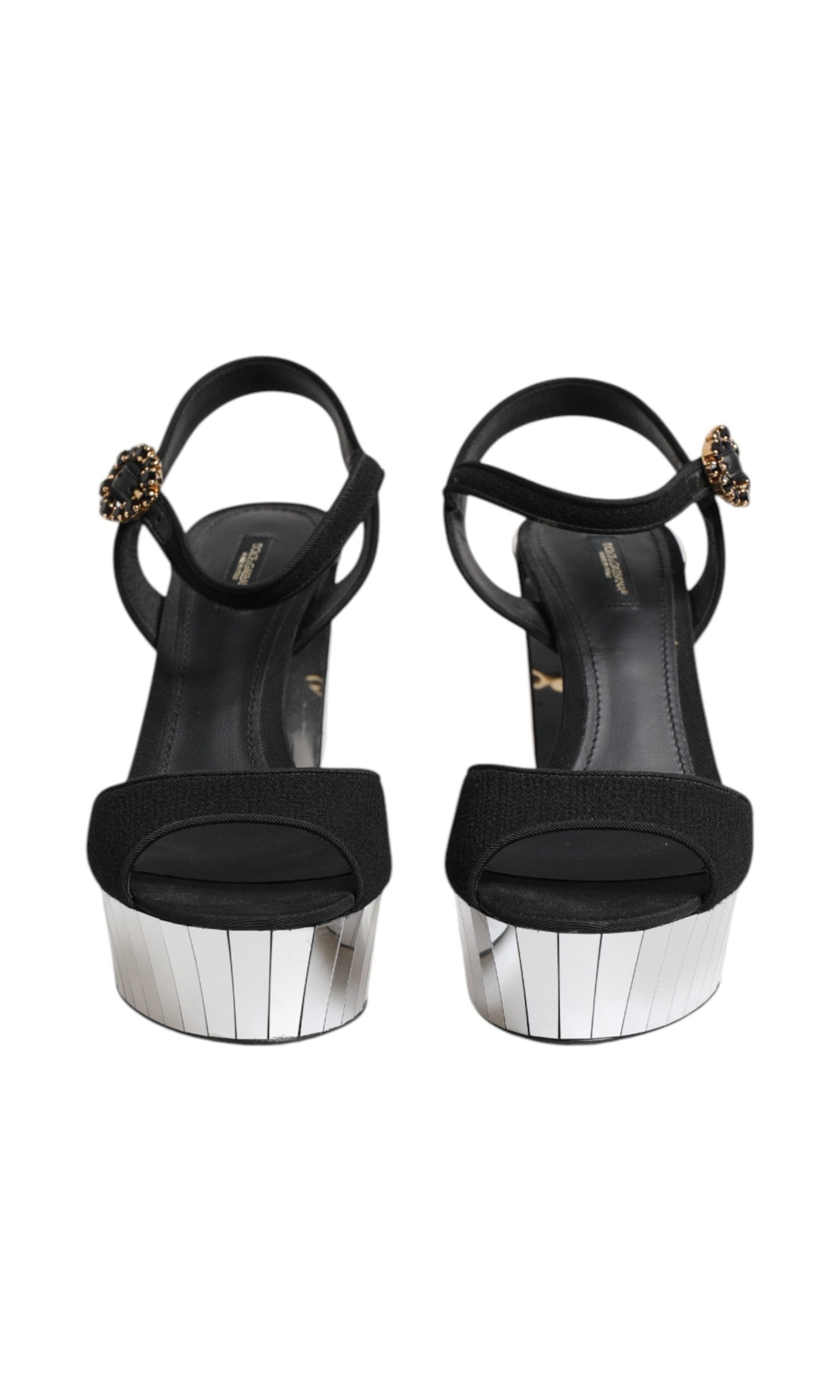 Dolce & Gabbana Black Crystal Ankle Strap Keira Sandals Shoes Glam Steals
