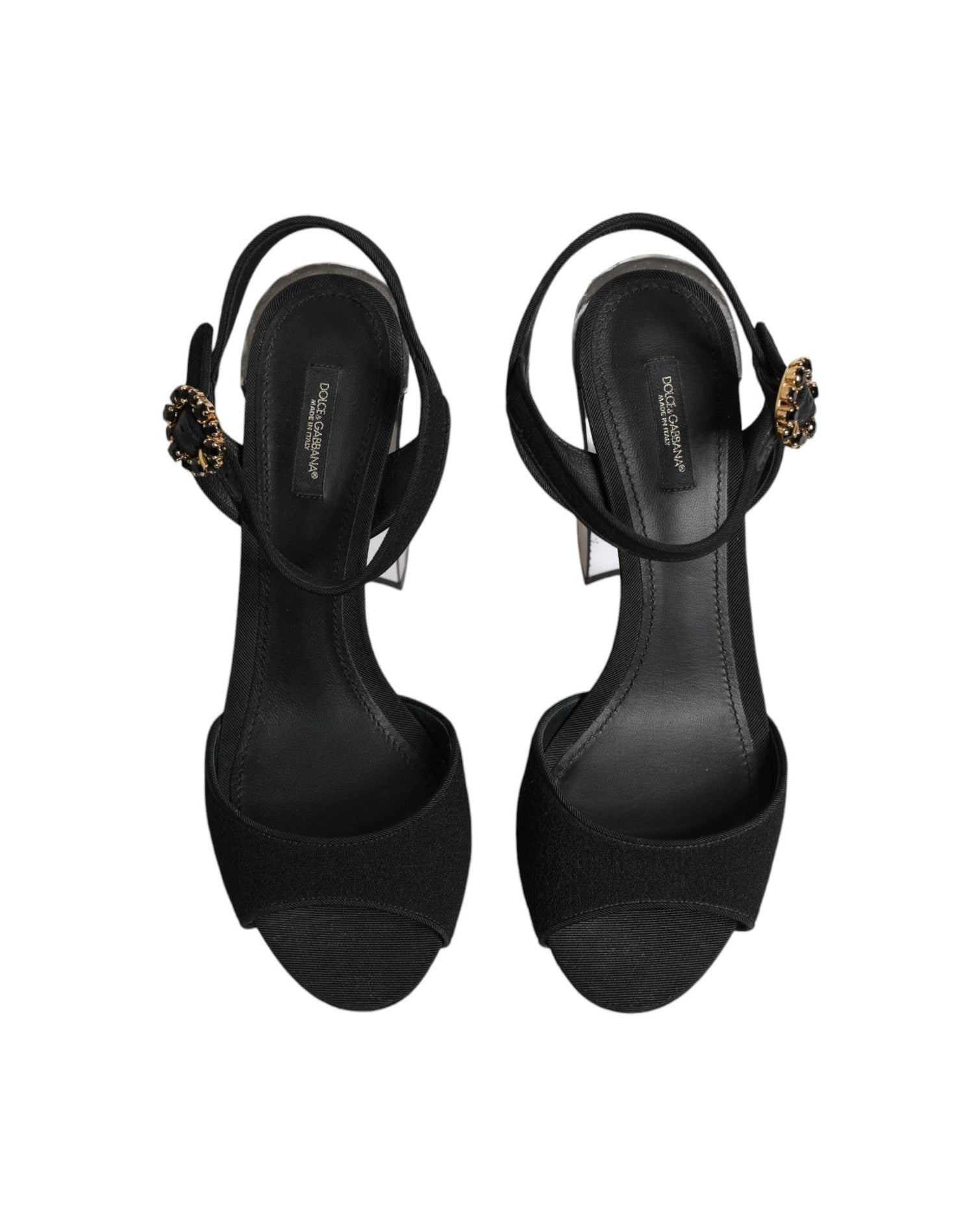 Dolce & Gabbana Black Crystal Ankle Strap Keira Sandals Shoes Glam Steals