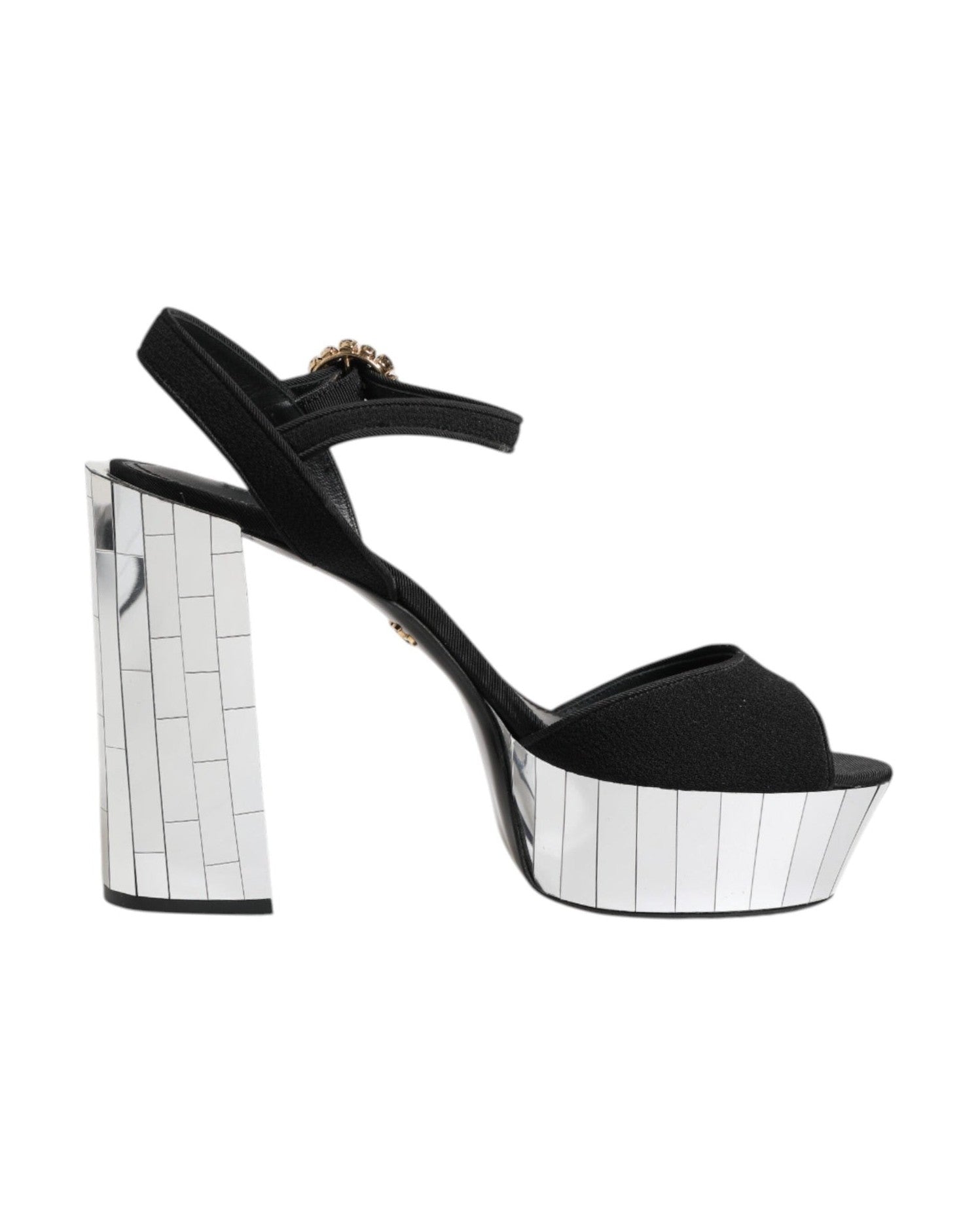 Dolce & Gabbana Black Crystal Ankle Strap Keira Sandals Shoes Glam Steals