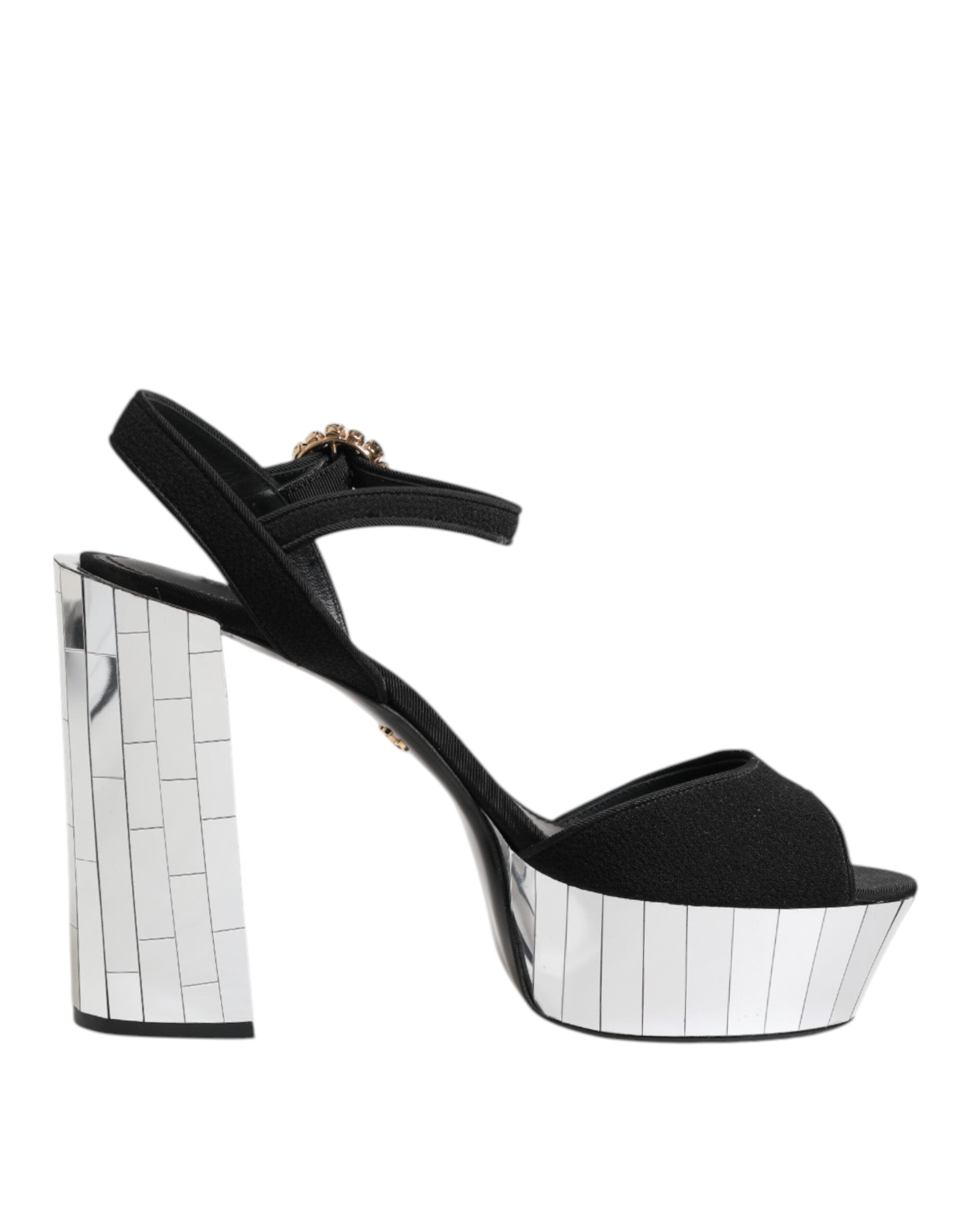 Dolce & Gabbana Black Crystal Ankle Strap Keira Sandals Shoes Glam Steals