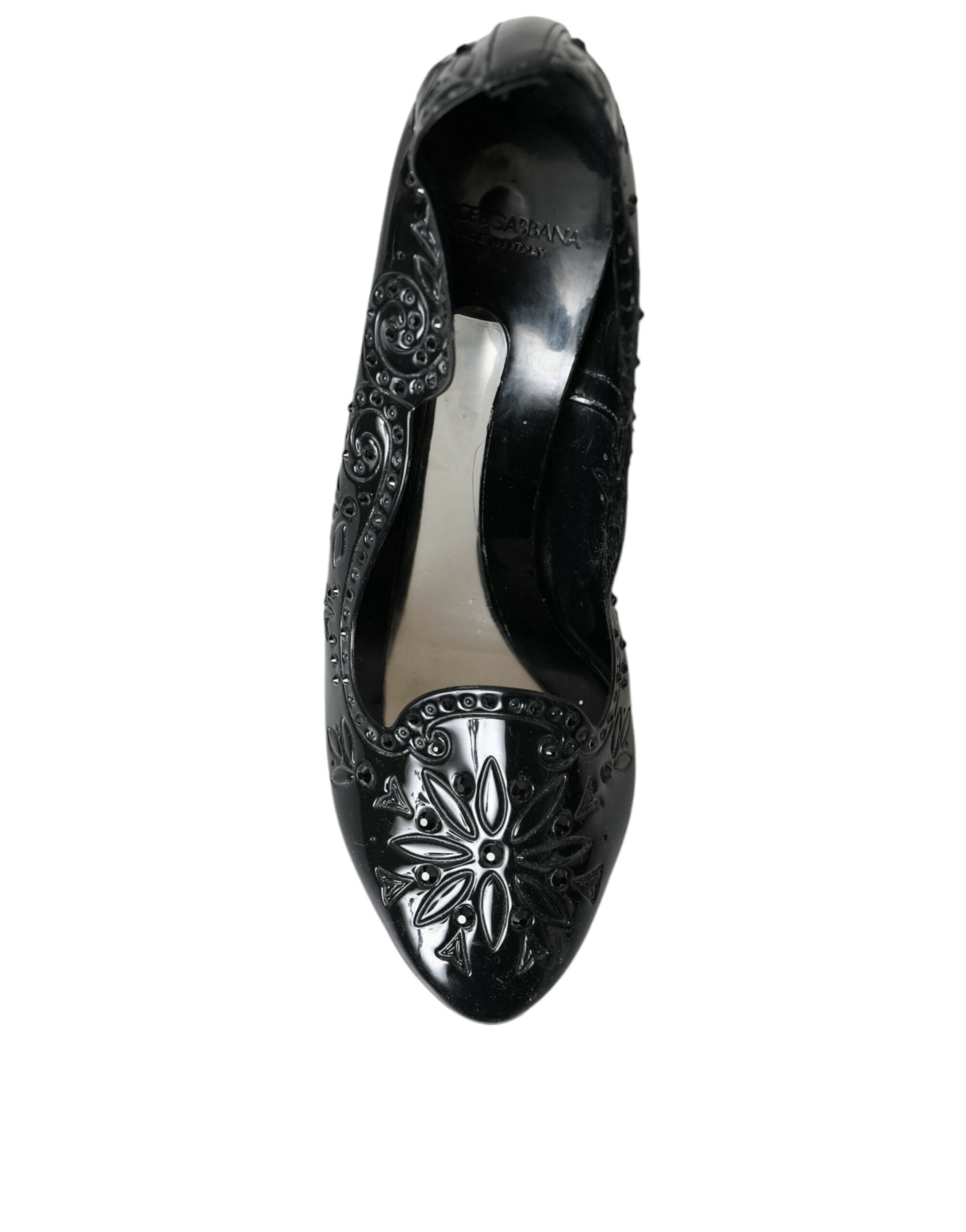 Dolce & Gabbana Black Crystal Cinderella Heels Pumps Shoes Glam Steals
