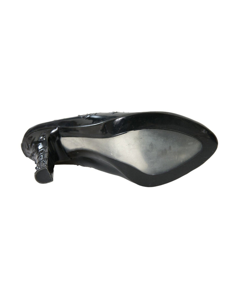 Dolce & Gabbana Black Crystal Cinderella Heels Pumps Shoes Glam Steals