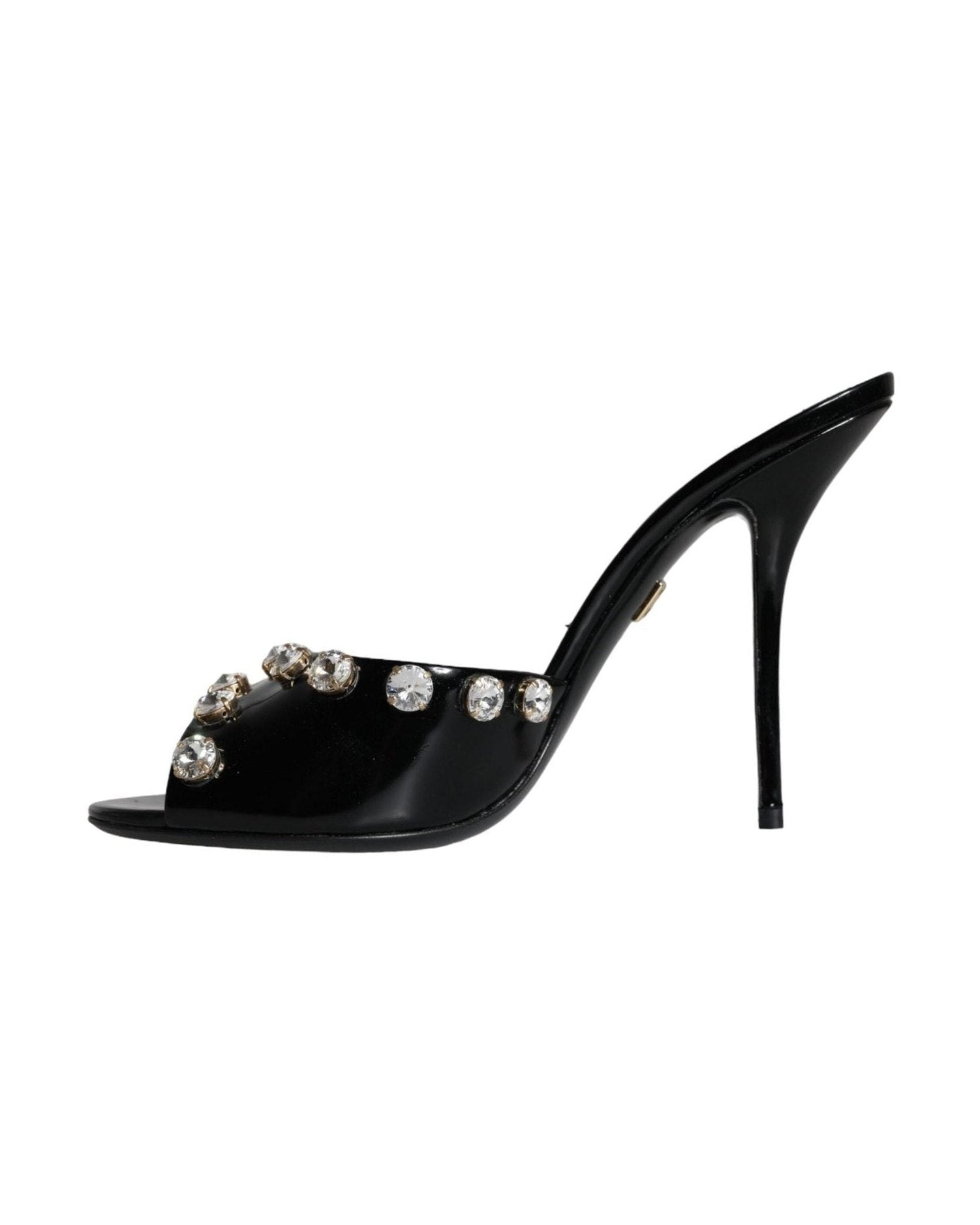 Dolce & Gabbana Black Crystal Heels Keira Sandals Shoes Heels