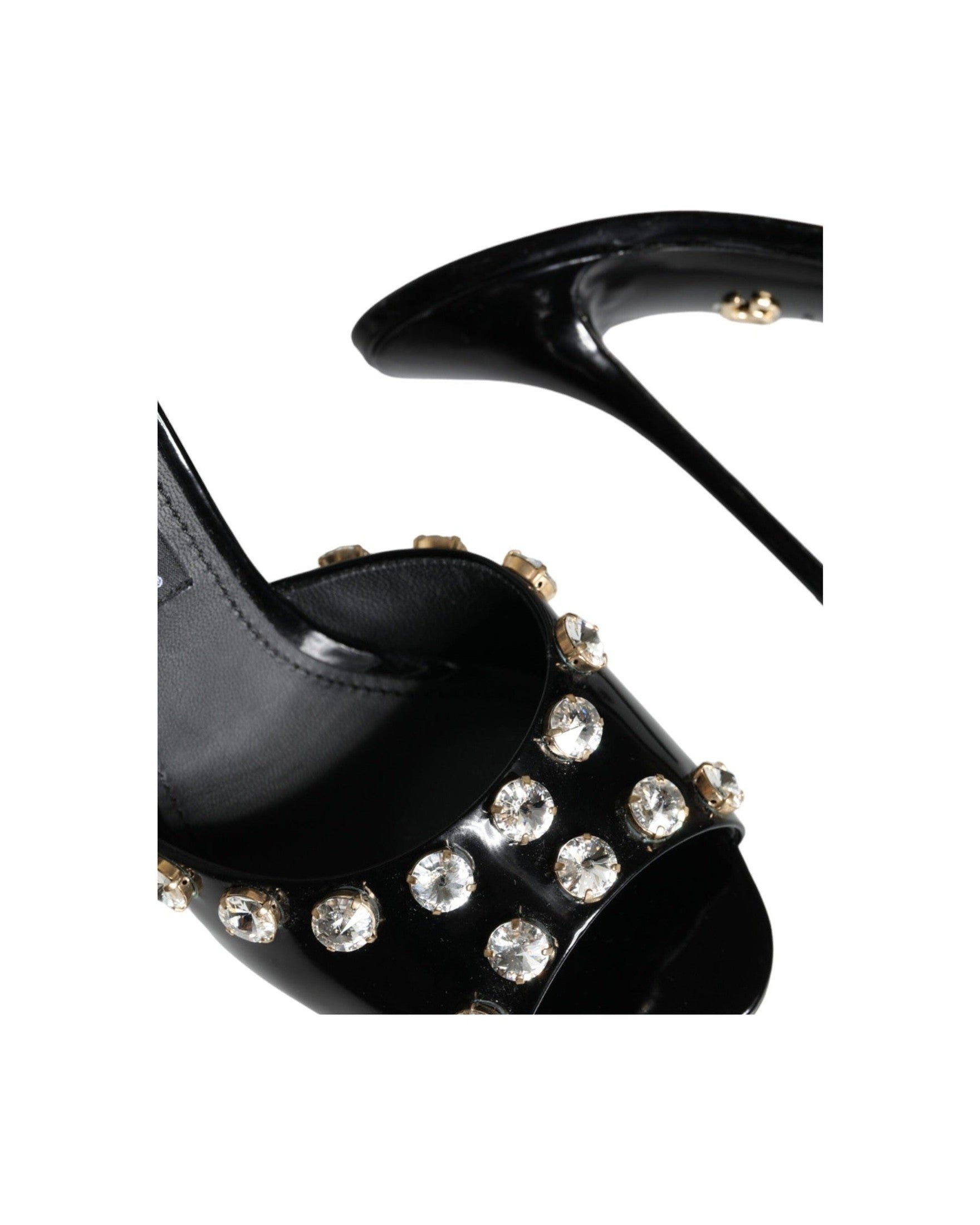 Dolce & Gabbana Black Crystal Heels Keira Sandals Shoes Heels
