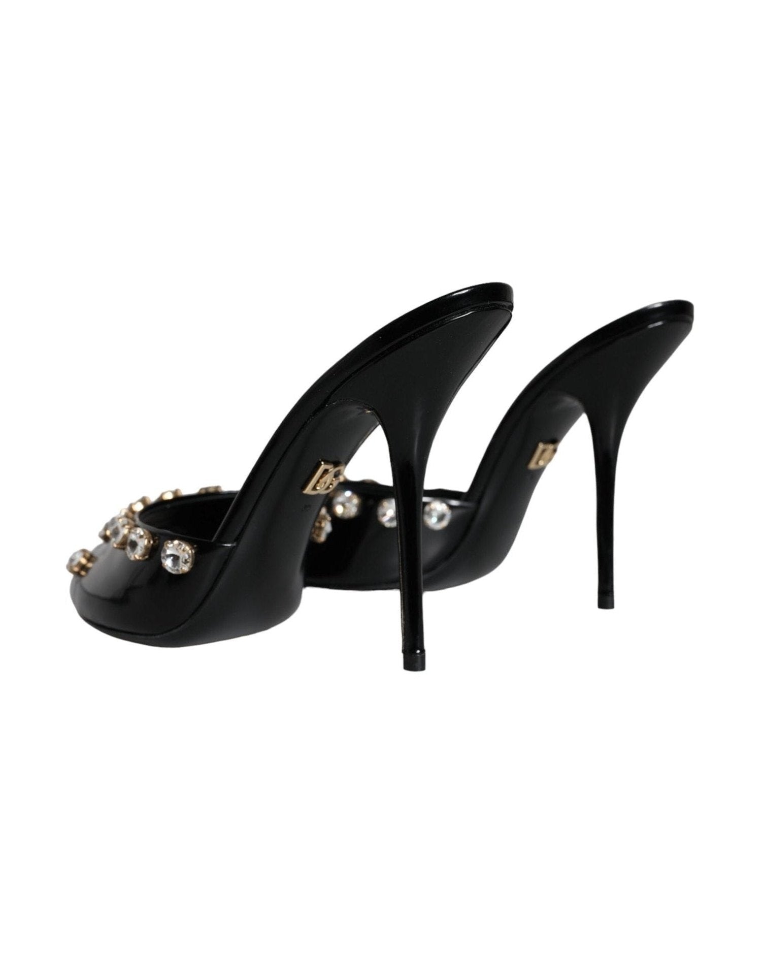 Dolce & Gabbana Black Crystal Heels Keira Sandals Shoes Heels