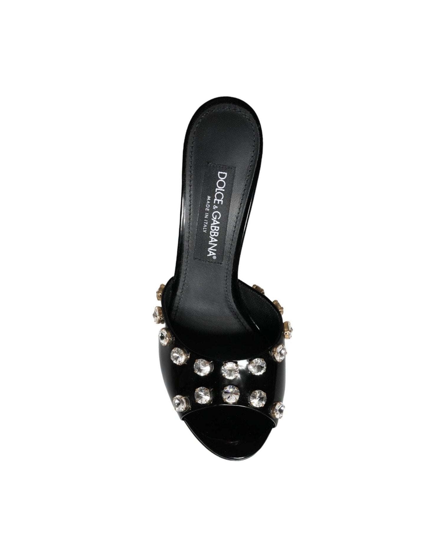 Dolce & Gabbana Black Crystal Heels Keira Sandals Shoes Heels