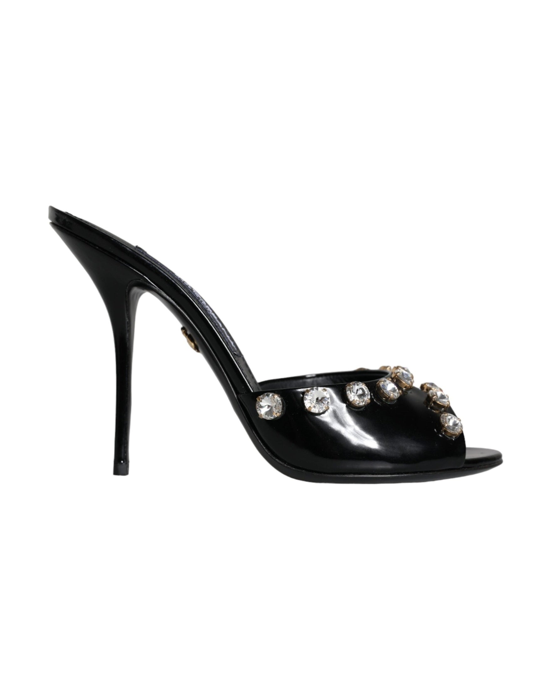 Dolce & Gabbana Black Crystal Heels Keira Sandals Shoes Glam Steals