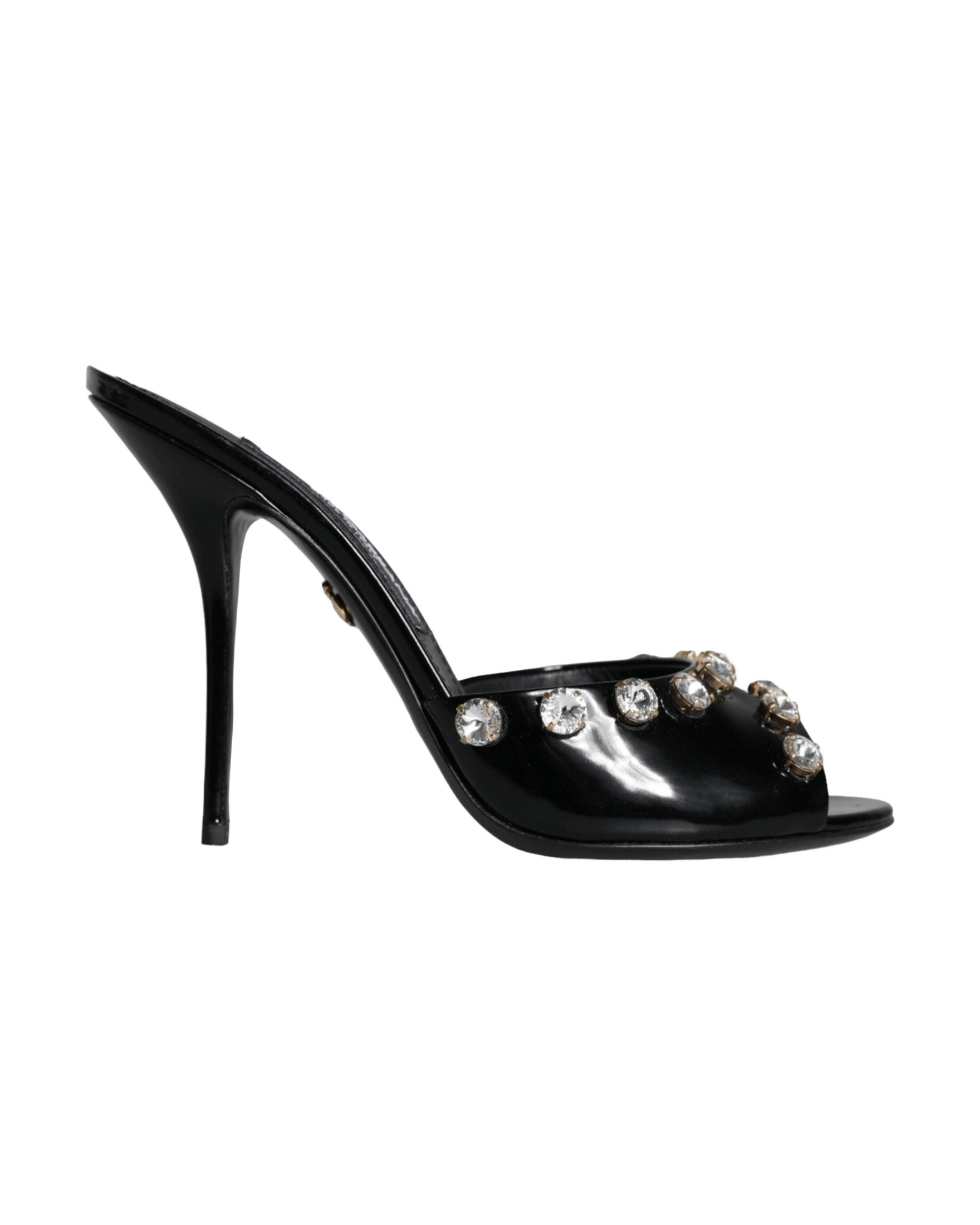 Dolce & Gabbana Black Crystal Heels Keira Sandals Shoes Glam Steals