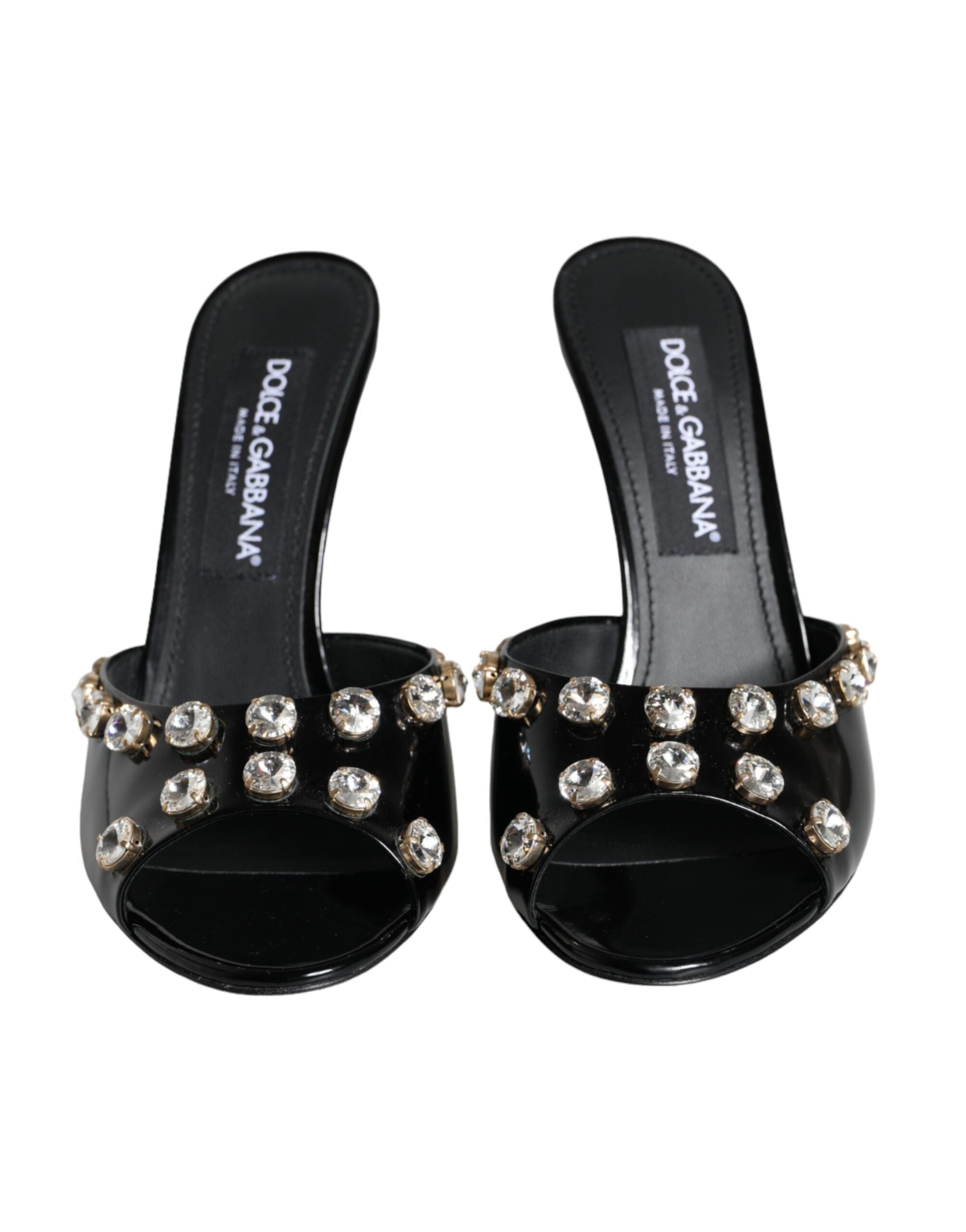 Dolce & Gabbana Black Crystal Heels Keira Sandals Shoes Glam Steals