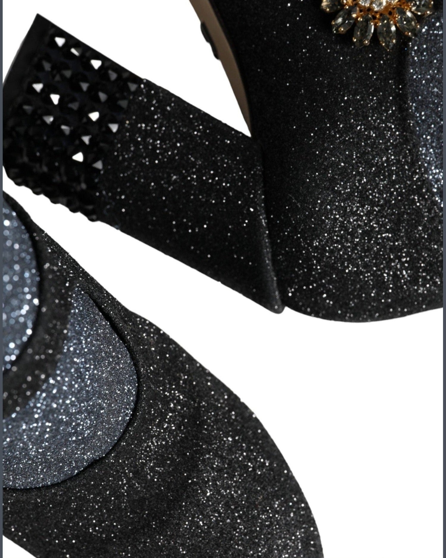 Dolce & Gabbana Black Crystal Mary Janes Booties Shoes Boots