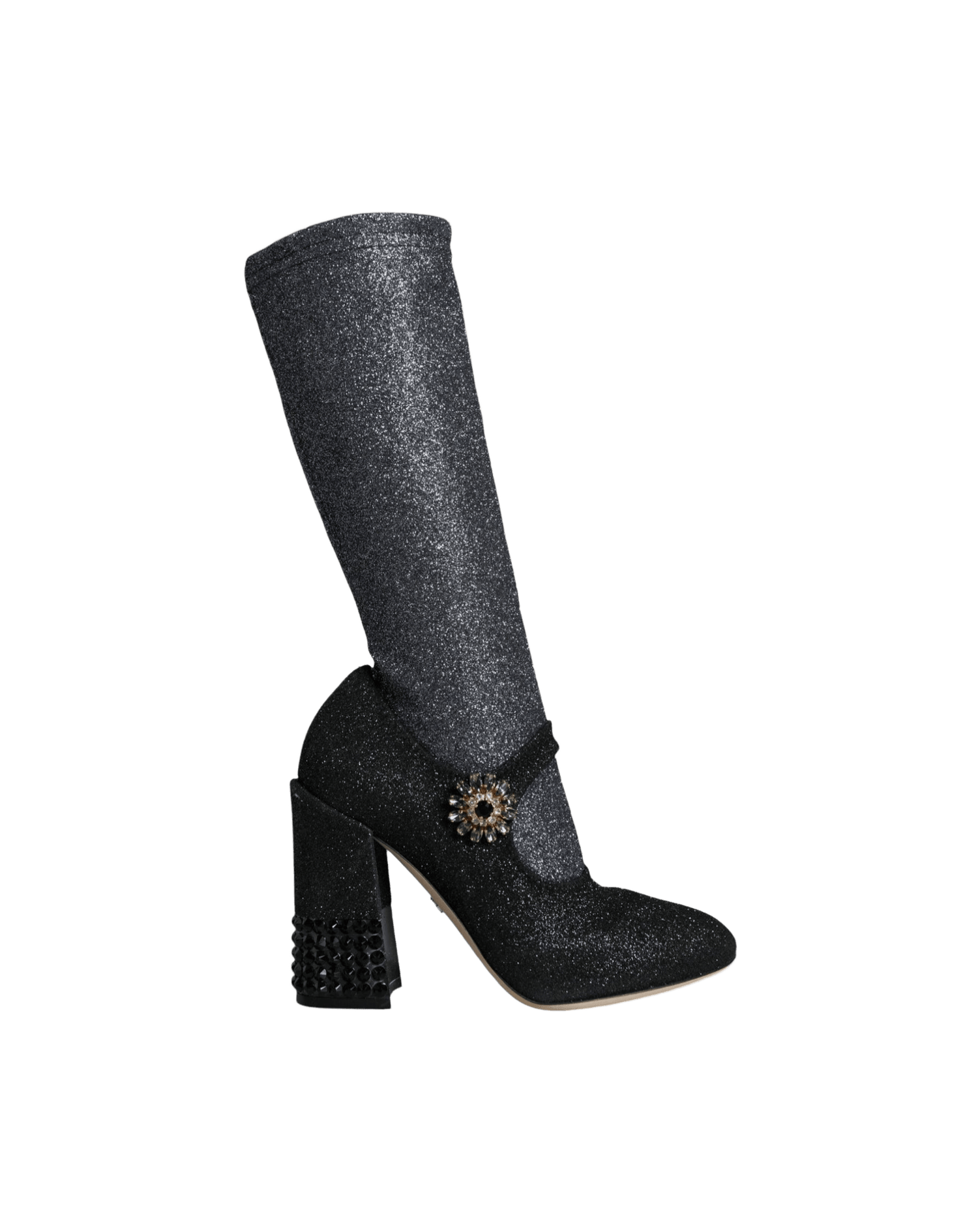 Dolce & Gabbana Black Crystal Mary Janes Booties Shoes Glam Steals