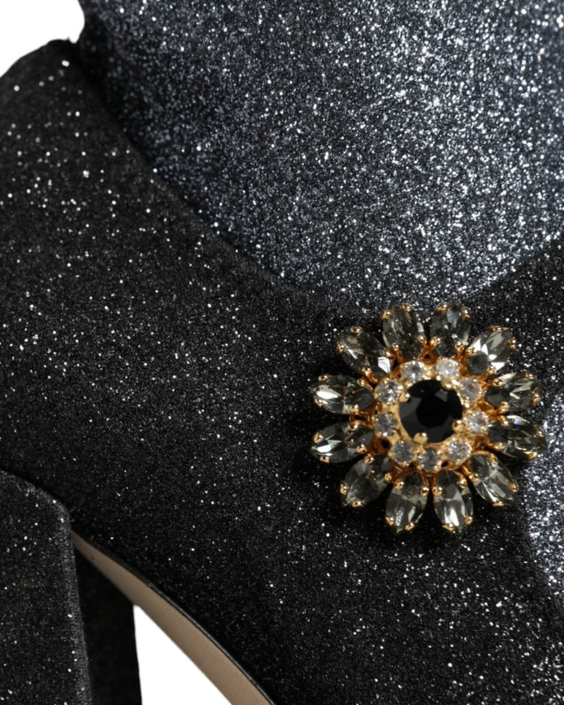 Dolce & Gabbana Black Crystal Mary Janes Booties Shoes Glam Steals