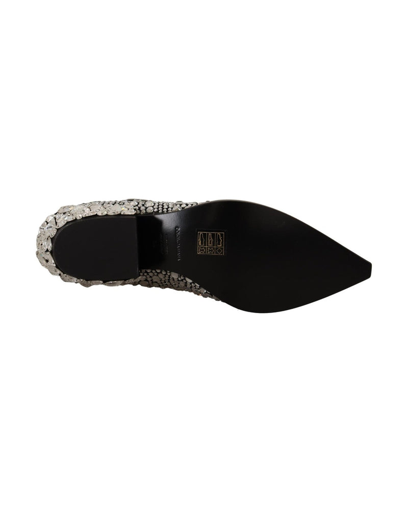 Dolce & Gabbana Crystal-Embellished Suede Black Boots Glam Steals