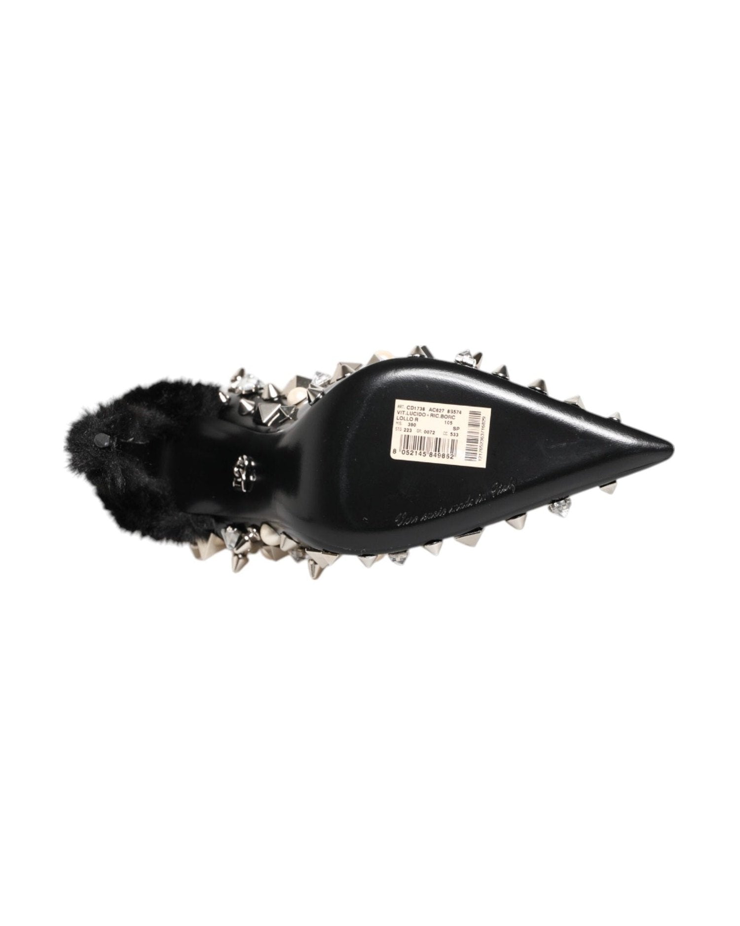 Dolce & Gabbana Black Crystals Studs Stiletto Pumps Shoes Heels