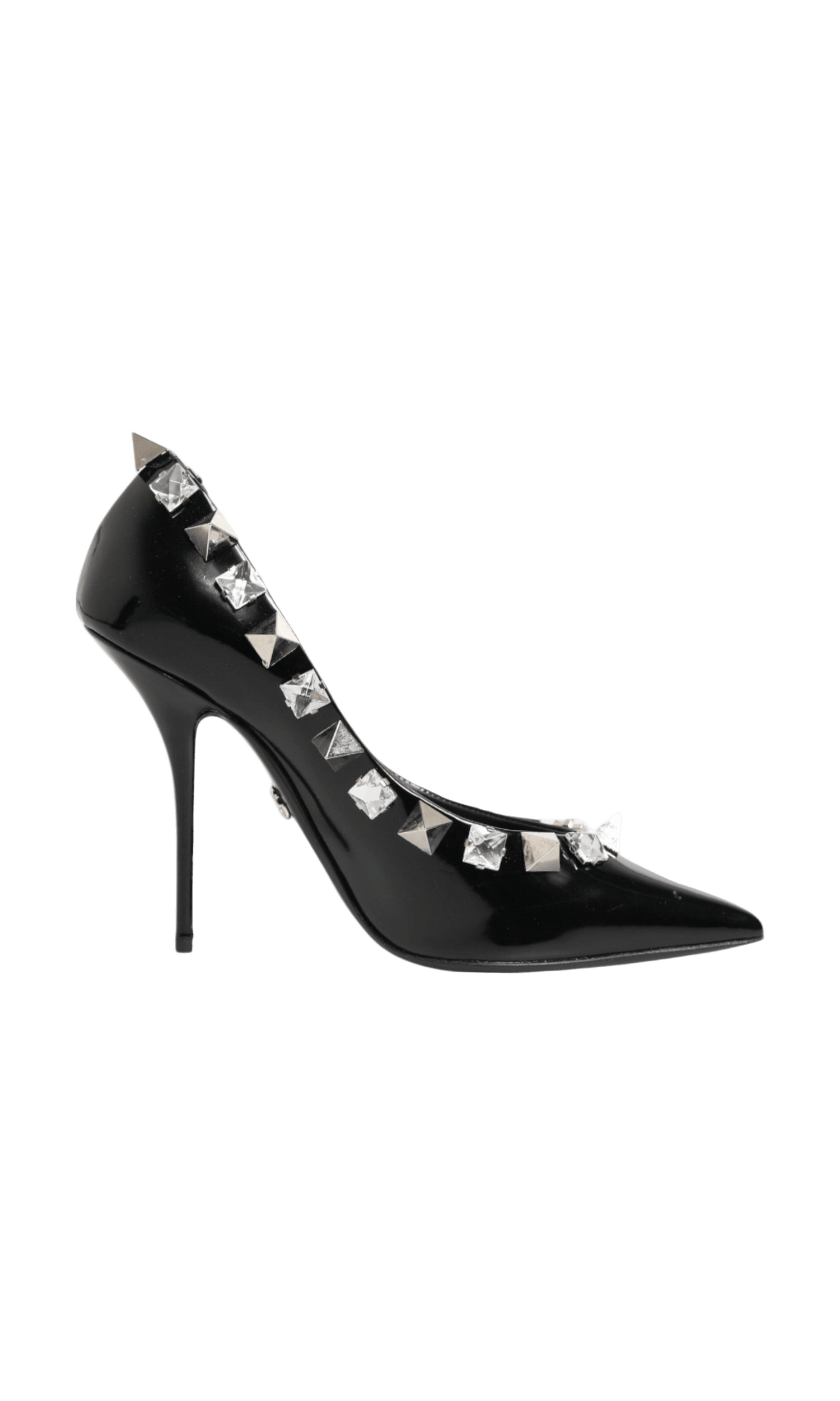 Dolce & Gabbana Black Crystals Studs Stiletto Pumps Shoes Glam Steals