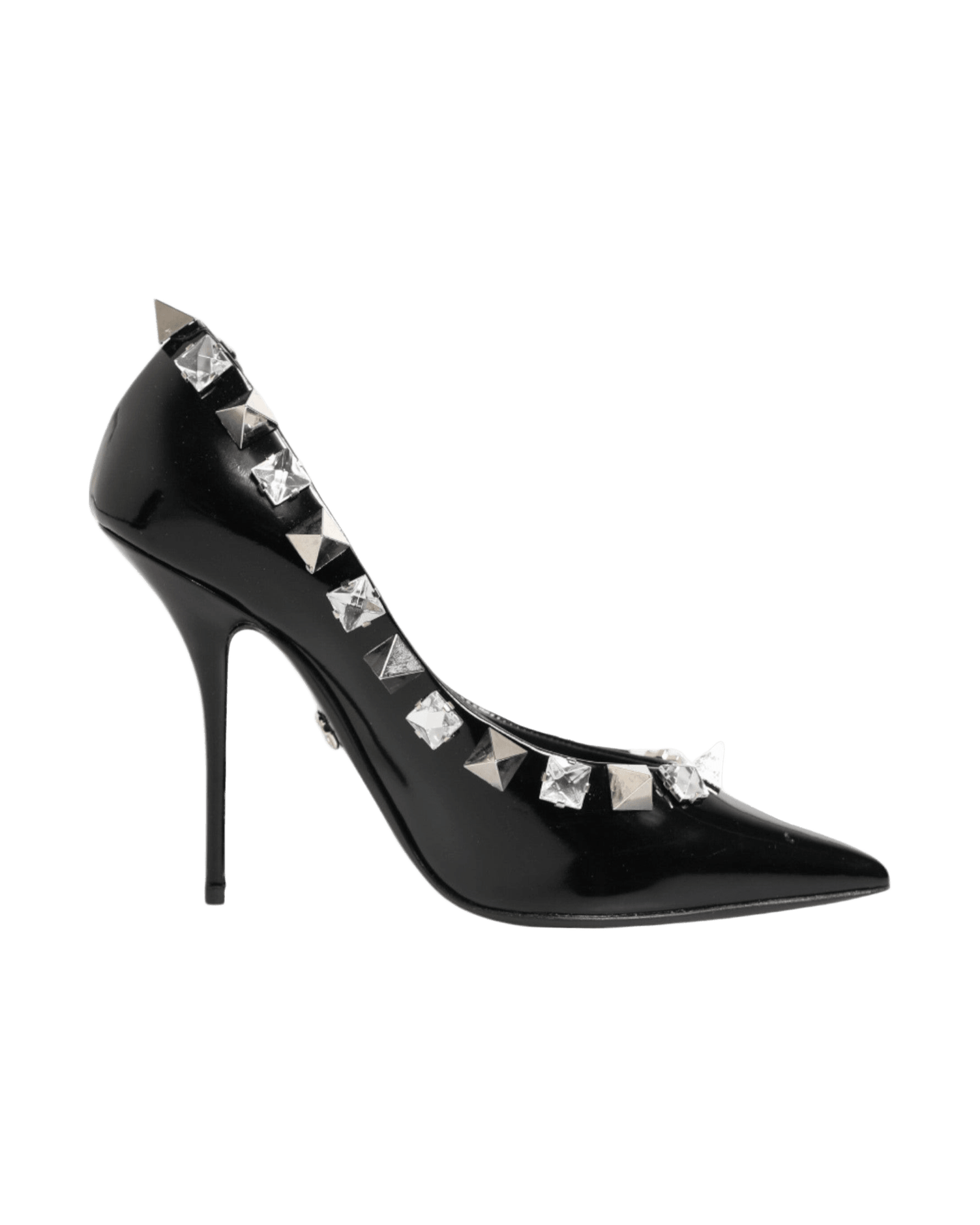 Dolce & Gabbana Black Crystals Studs Stiletto Pumps Shoes Glam Steals