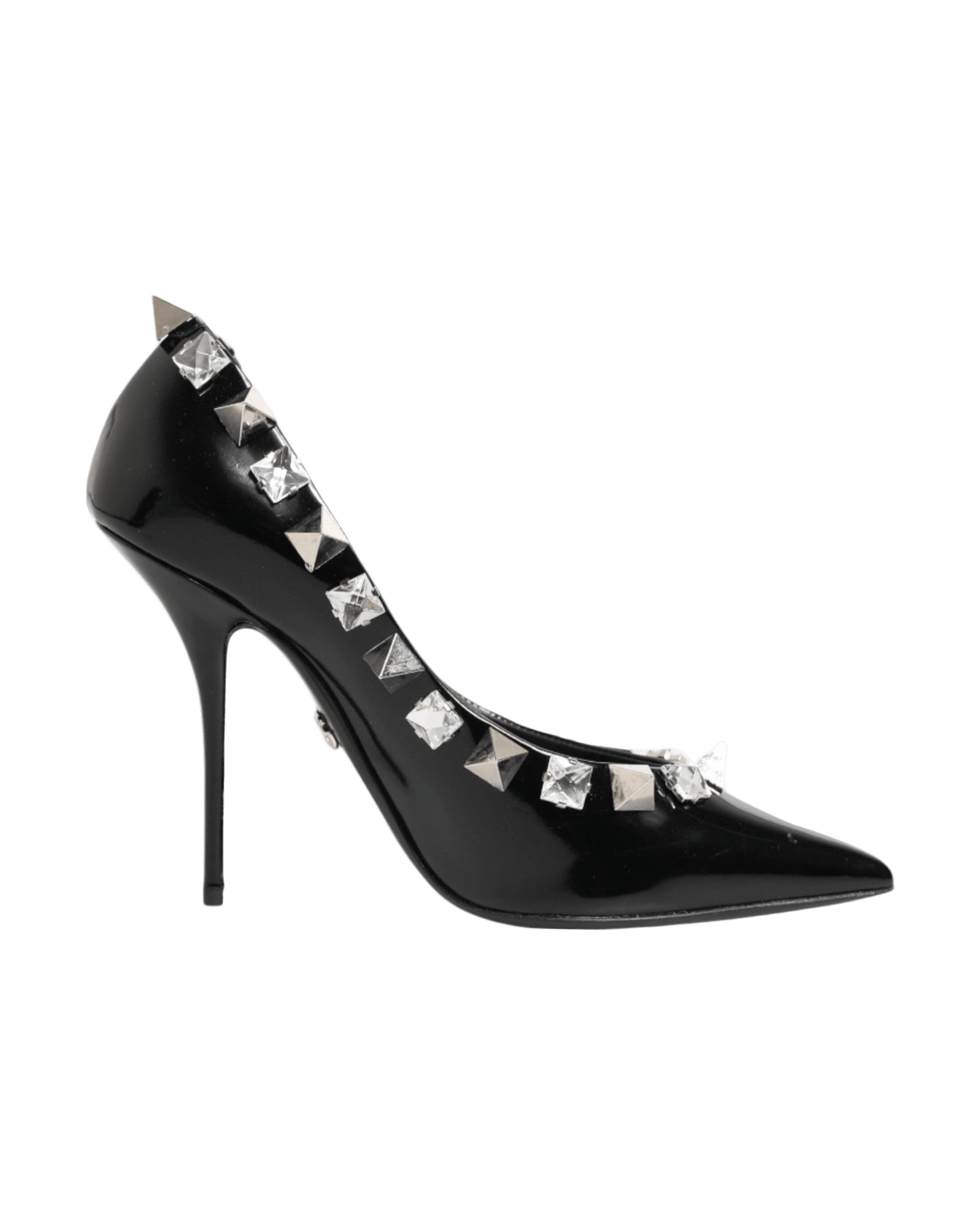 Dolce & Gabbana Black Crystals Studs Stiletto Pumps Shoes Glam Steals
