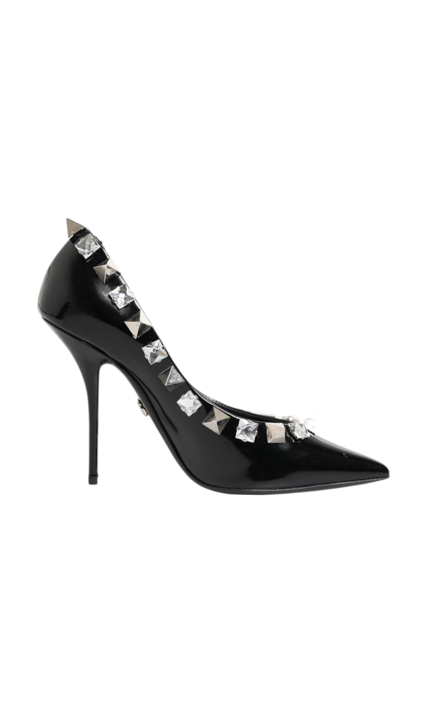 Dolce & Gabbana Black Crystals Studs Stiletto Pumps Shoes Glam Steals