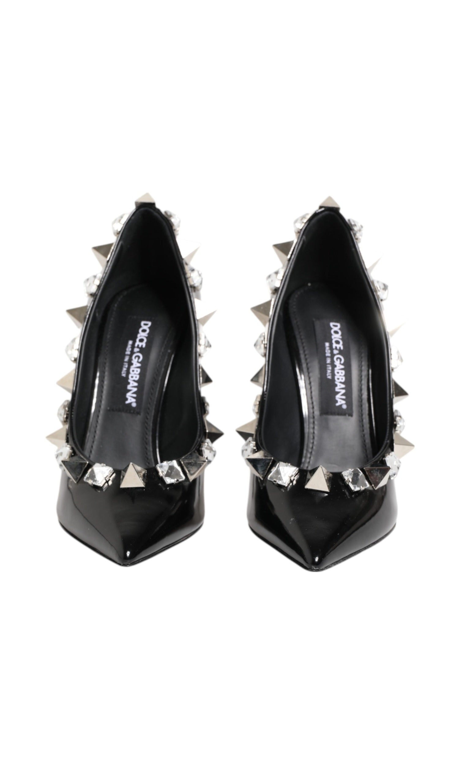 Dolce & Gabbana Black Crystals Studs Stiletto Pumps Shoes Glam Steals