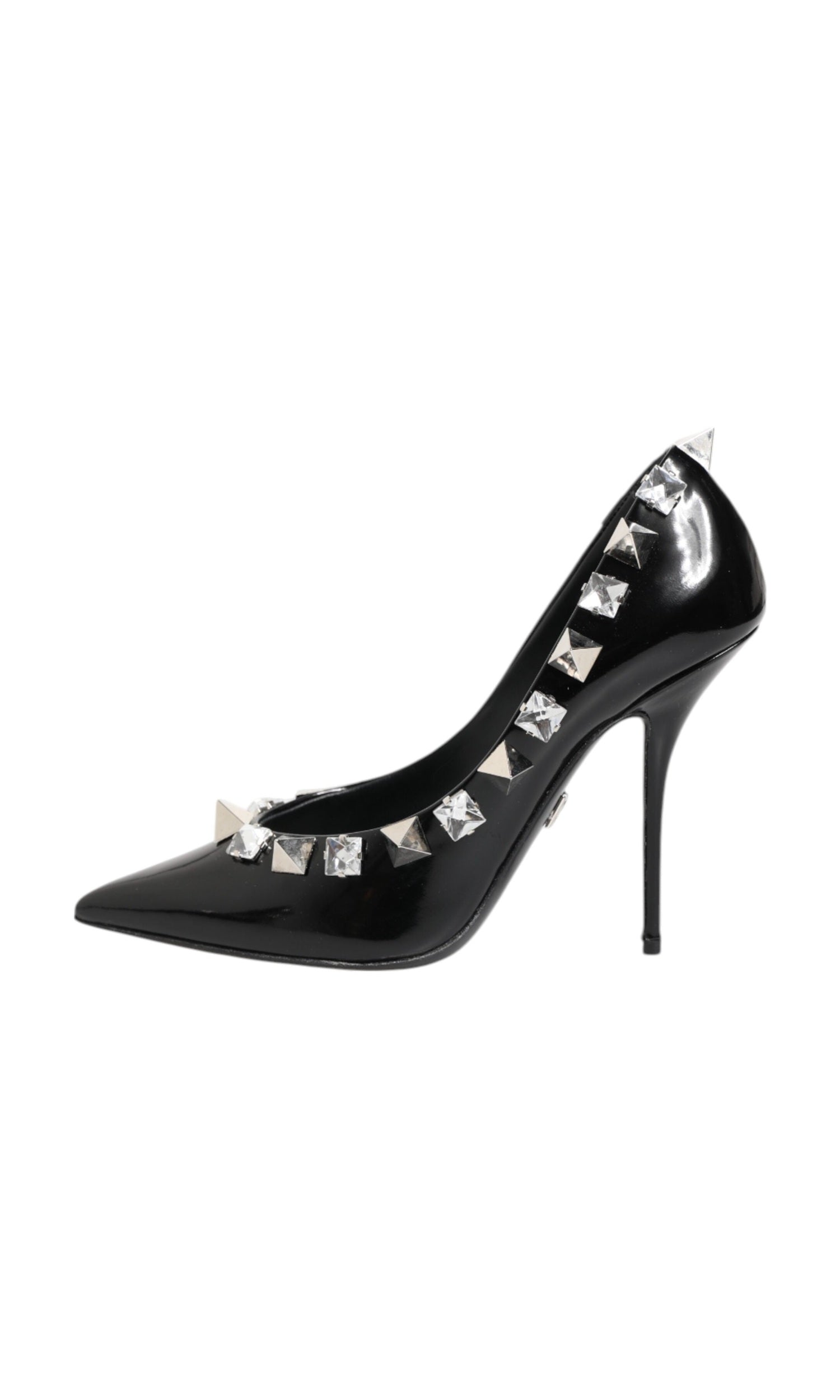 Dolce & Gabbana Black Crystals Studs Stiletto Pumps Shoes Glam Steals