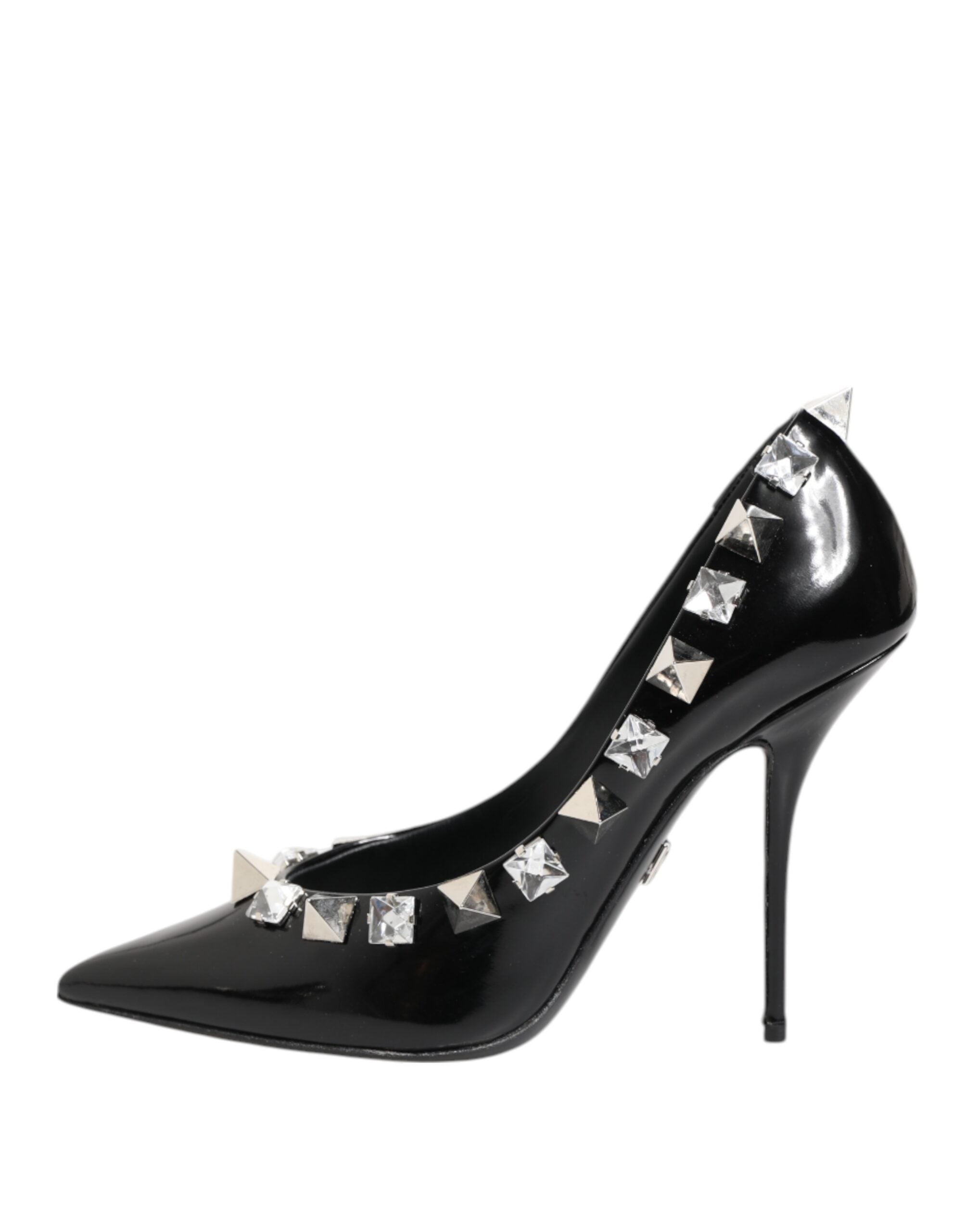 Dolce & Gabbana Black Crystals Studs Stiletto Pumps Shoes Glam Steals