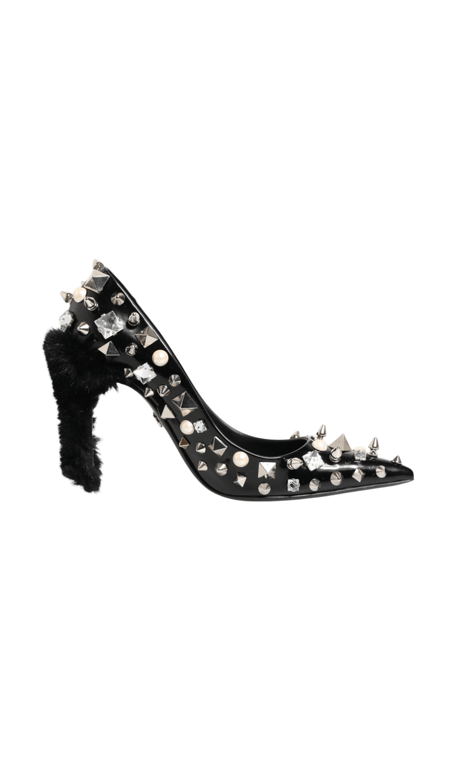 Dolce & Gabbana Black Crystals Studs Stiletto Pumps Shoes Glam Steals