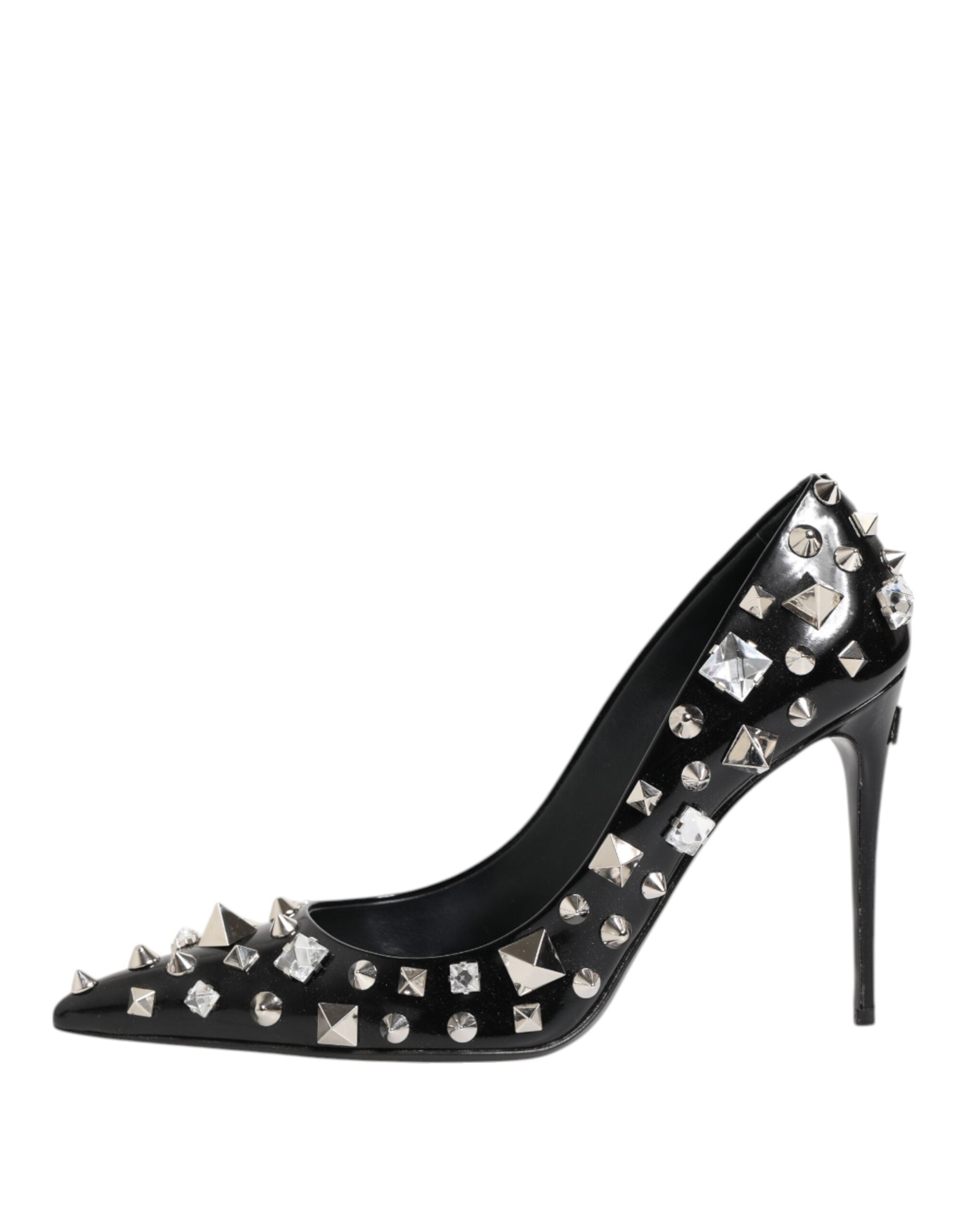 Dolce & Gabbana Black Crystals Studs Stiletto Pumps Shoes Glam Steals