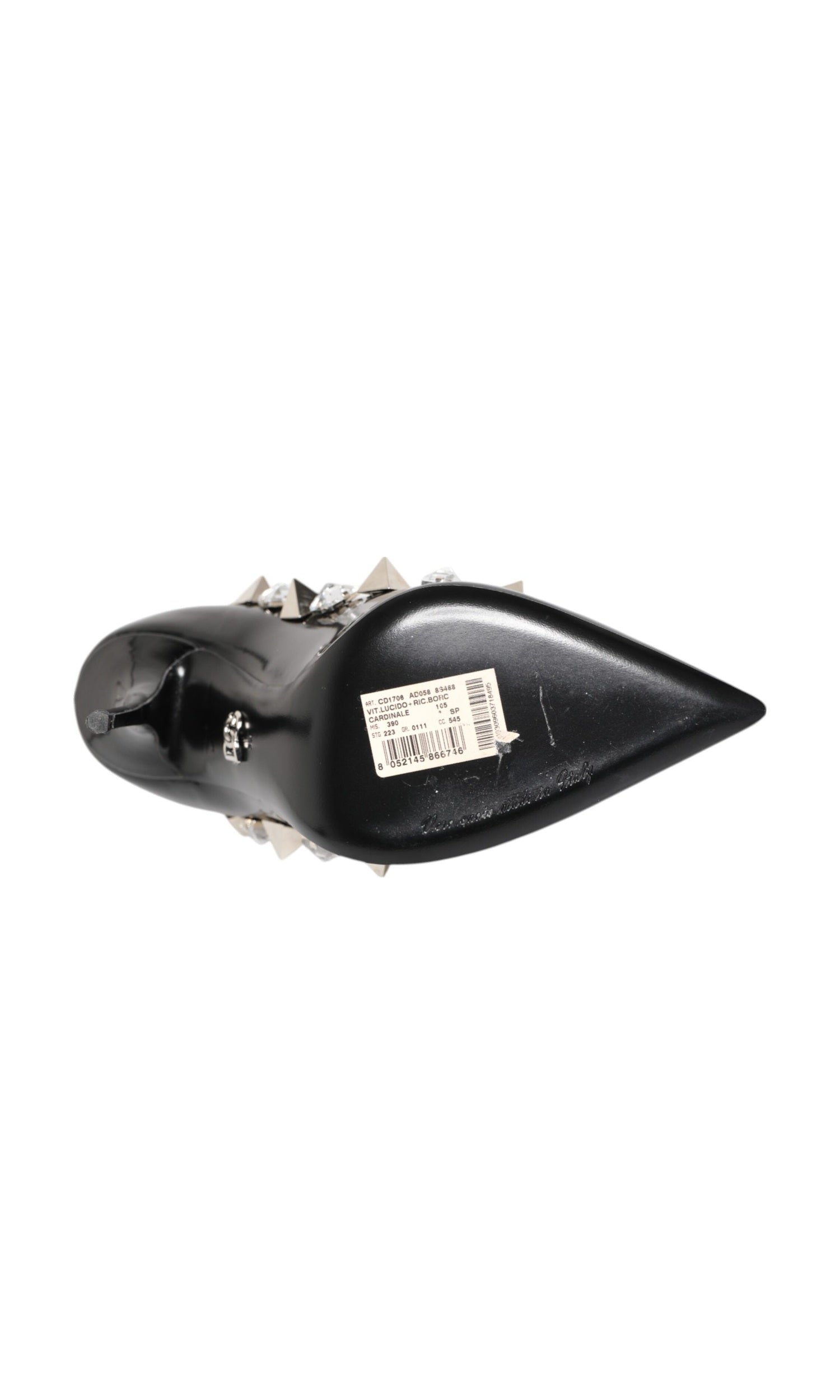Dolce & Gabbana Black Crystals Studs Stiletto Pumps Shoes Glam Steals