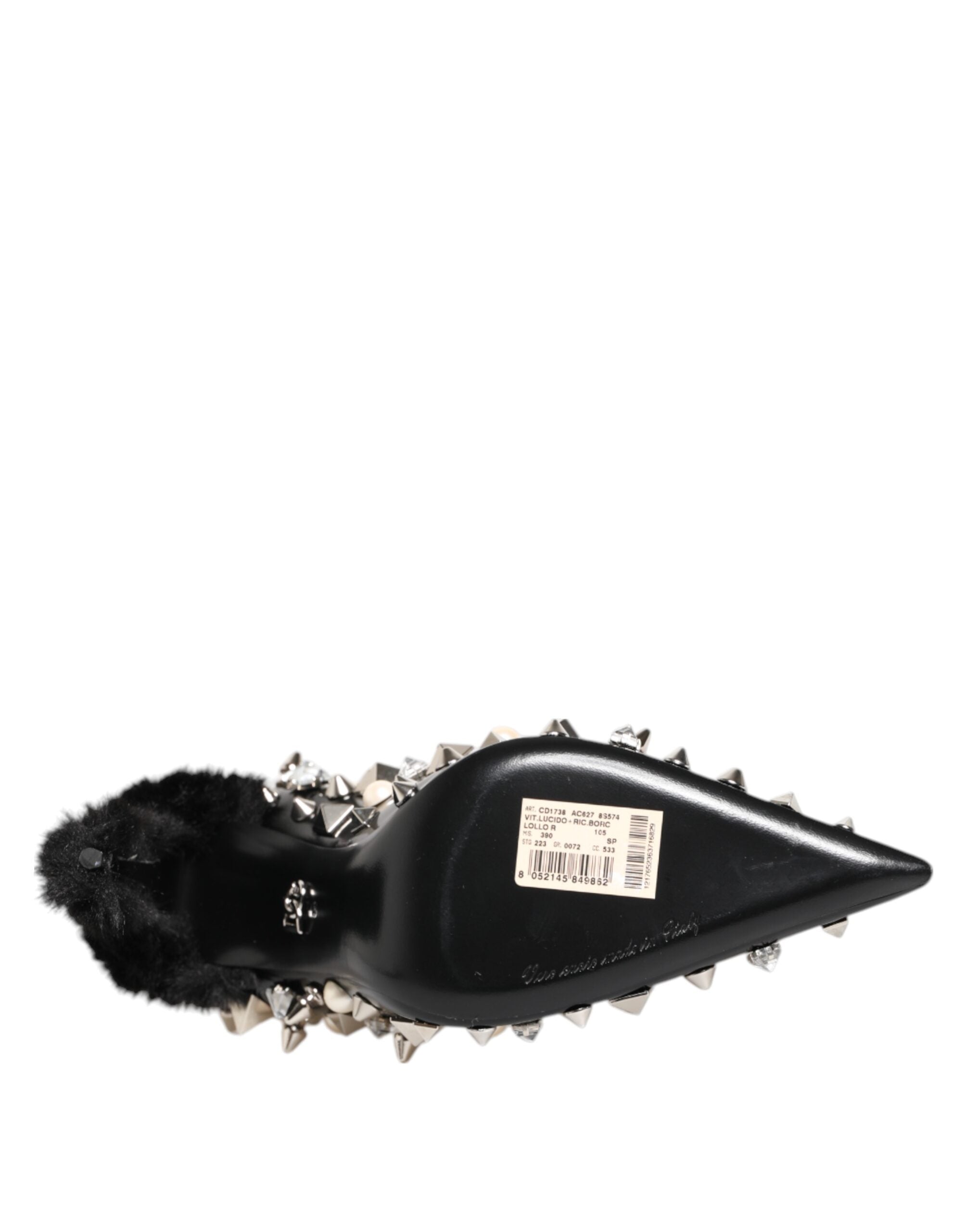 Dolce & Gabbana Black Crystals Studs Stiletto Pumps Shoes Glam Steals