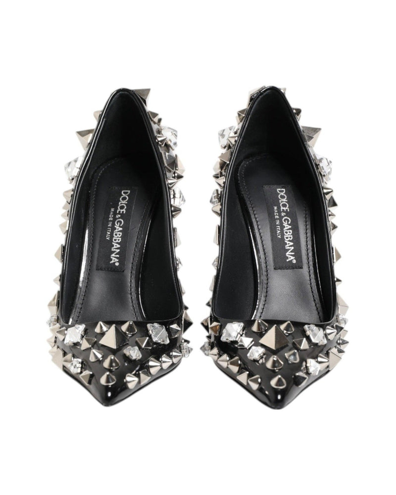 Dolce & Gabbana Black Crystals Studs Stiletto Pumps Shoes Glam Steals