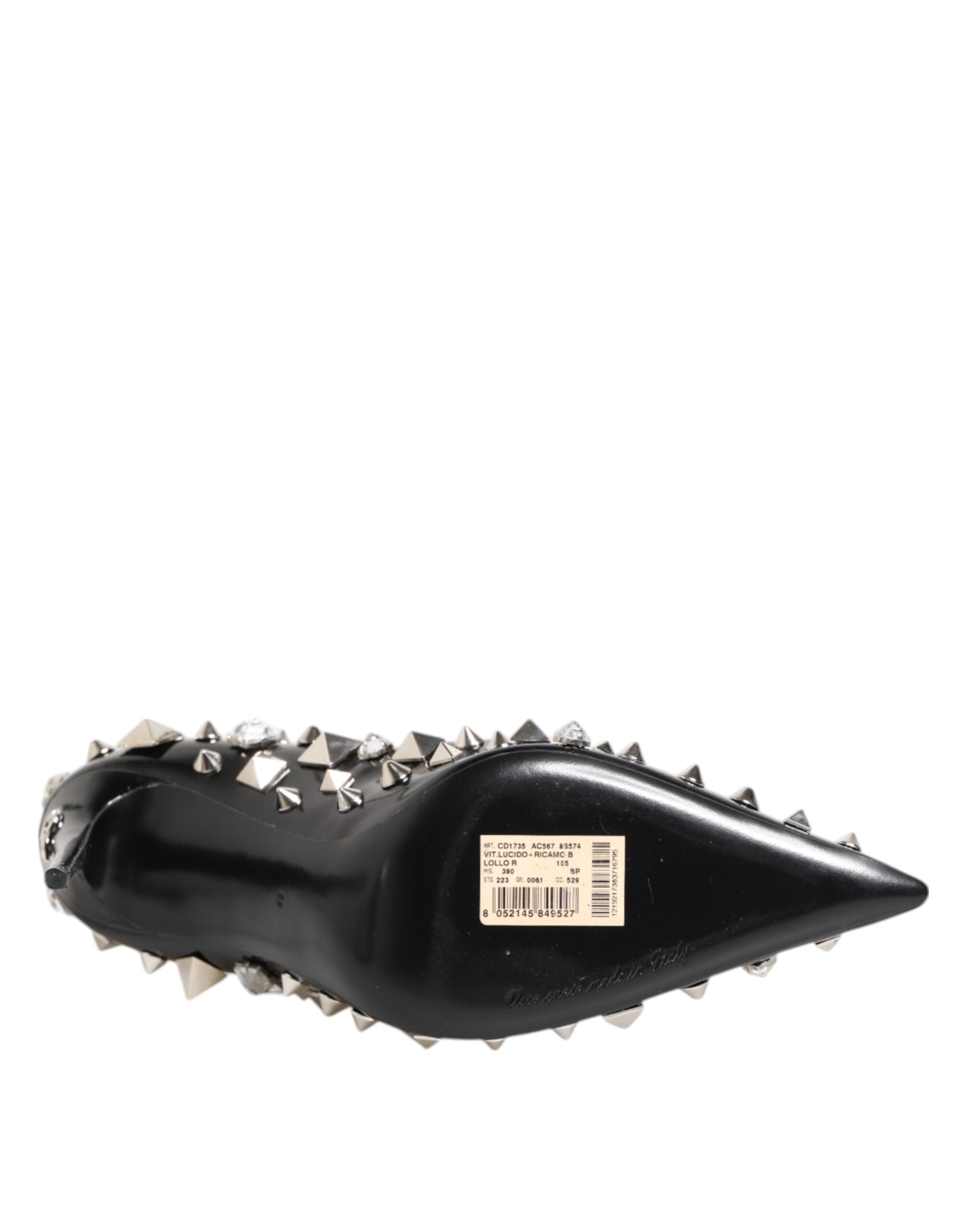 Dolce & Gabbana Black Crystals Studs Stiletto Pumps Shoes Glam Steals