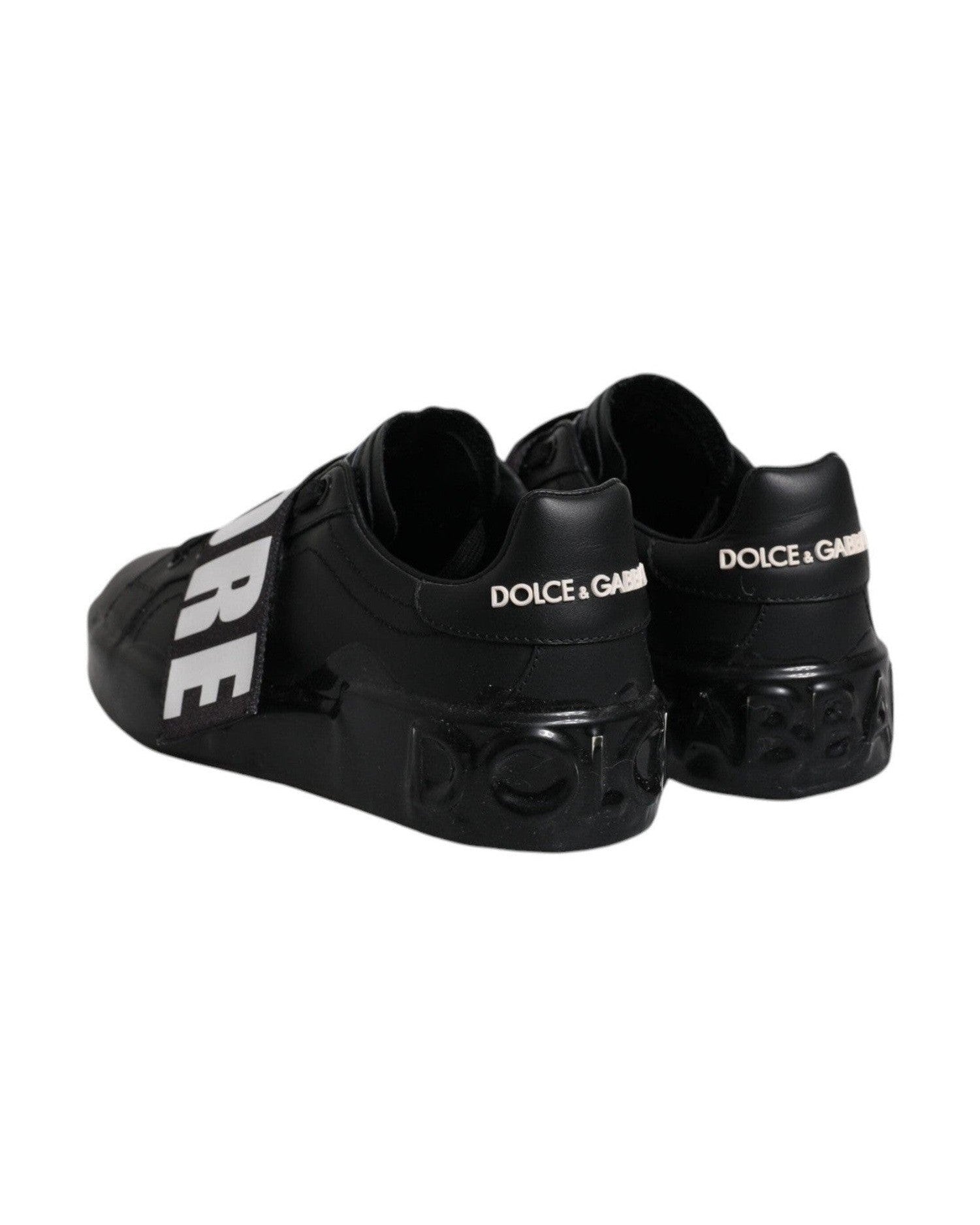 Dolce & Gabbana Black D&G Amore Low Top Sneakers Shoes Glam Steals