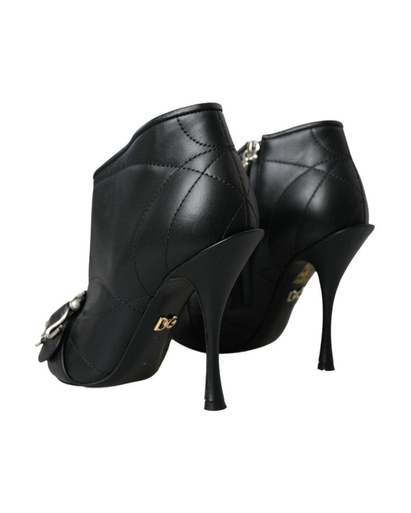 Dolce & Gabbana Black Devotion Quilted Buckled Boots Shoes Boots