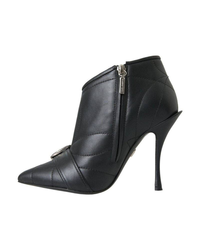 Dolce & Gabbana Black Devotion Quilted Buckled Boots Shoes Boots