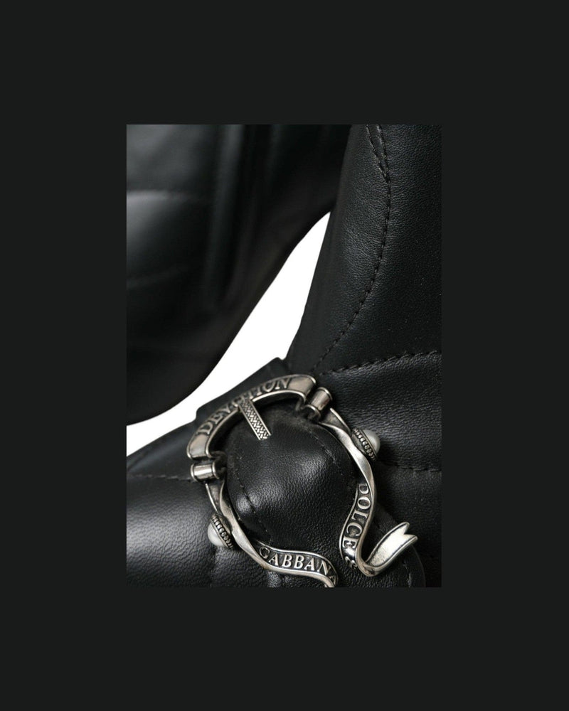 Dolce & Gabbana Black Devotion Quilted Buckled Boots Shoes Glam Steals