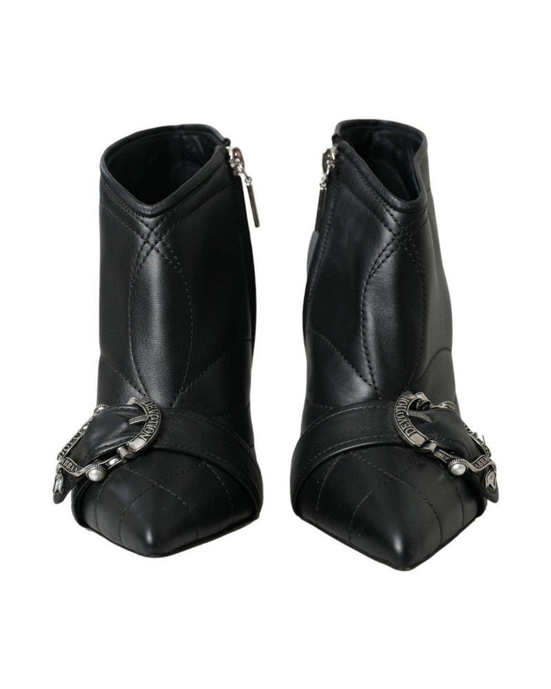 Dolce & Gabbana Black Devotion Quilted Buckled Boots Shoes Glam Steals