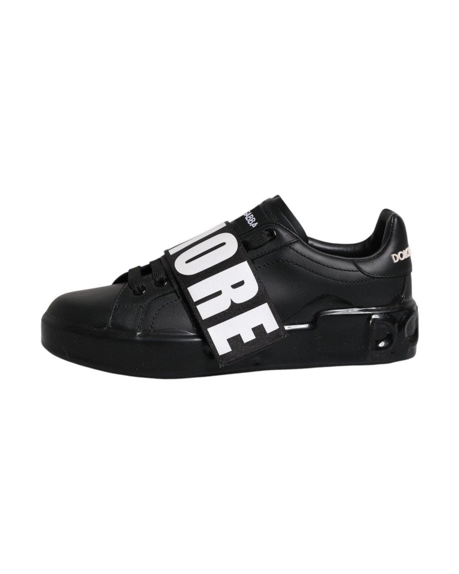 Dolce & Gabbana Black D&G Amore Low Top Sneakers Shoes Glam Steals