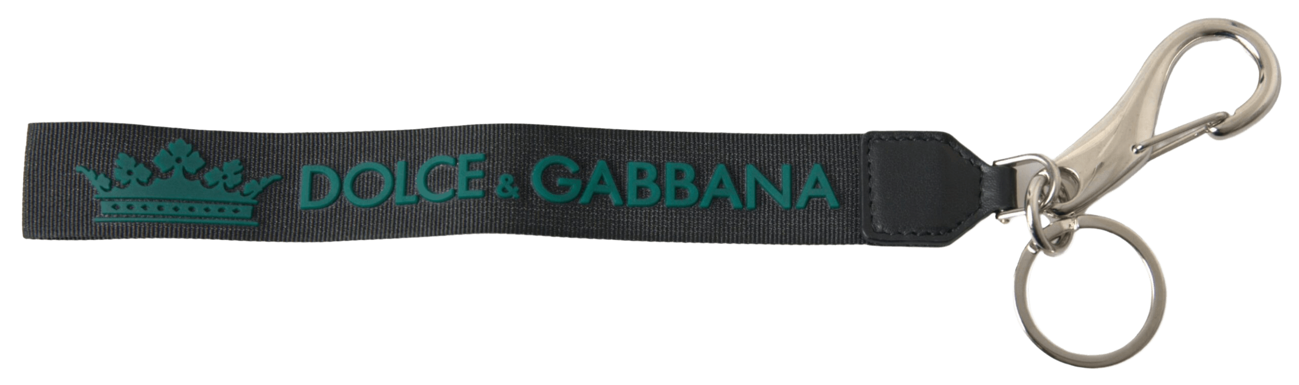 Dolce & Gabbana Black Dg Logo Rubber Silver Tone Metal Keychain Glam Steals