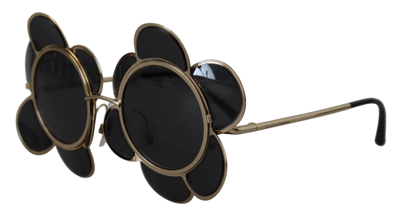Dolce & Gabbana Black Dg2201 Lens Gold Frame Limited Edition Sunglasses Glam Steals