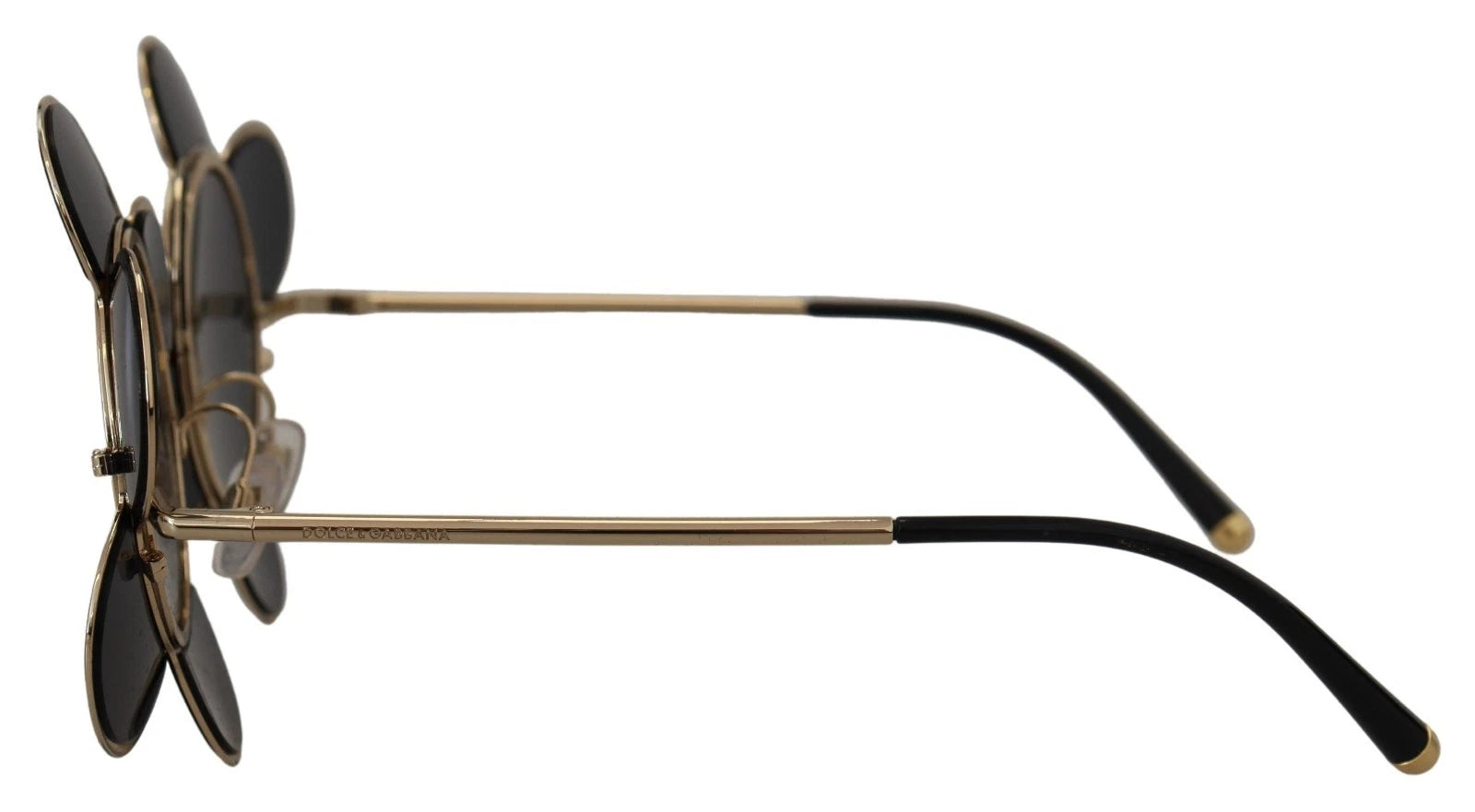 Dolce & Gabbana Black Dg2201 Lens Gold Frame Limited Edition Sunglasses Glam Steals