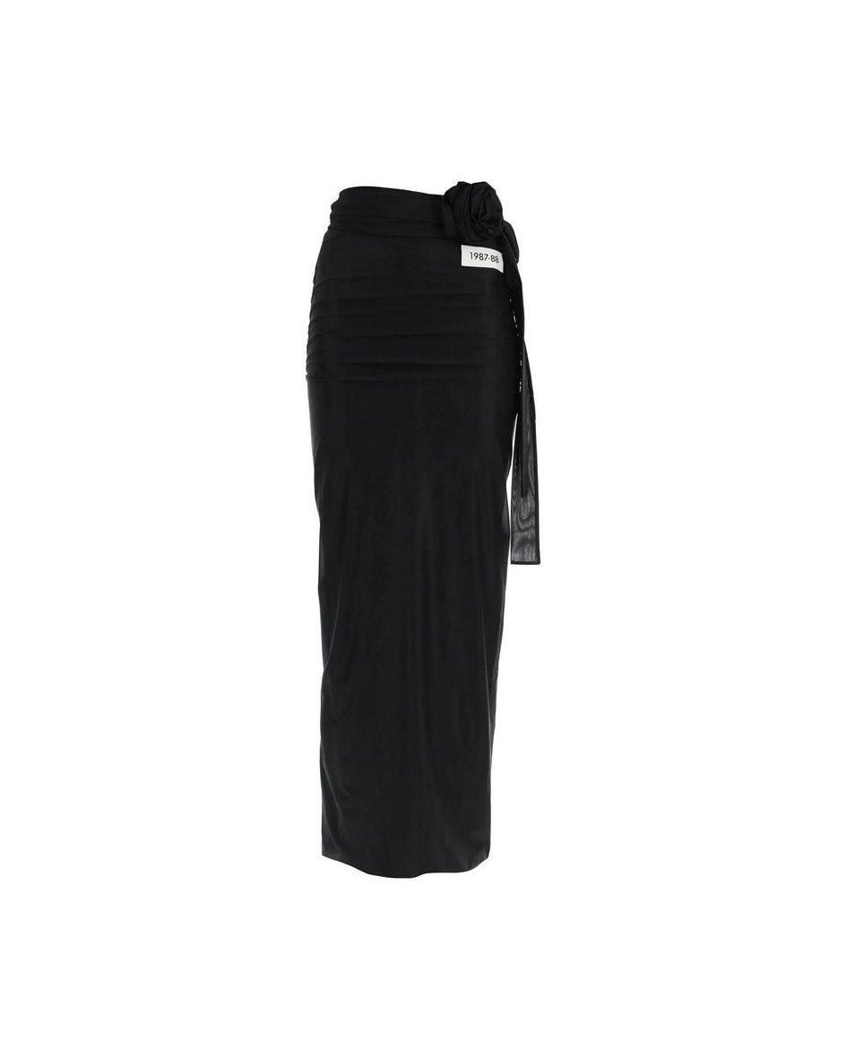 Dolce & Gabbana Black Elastane Long Skirt Glam Steals