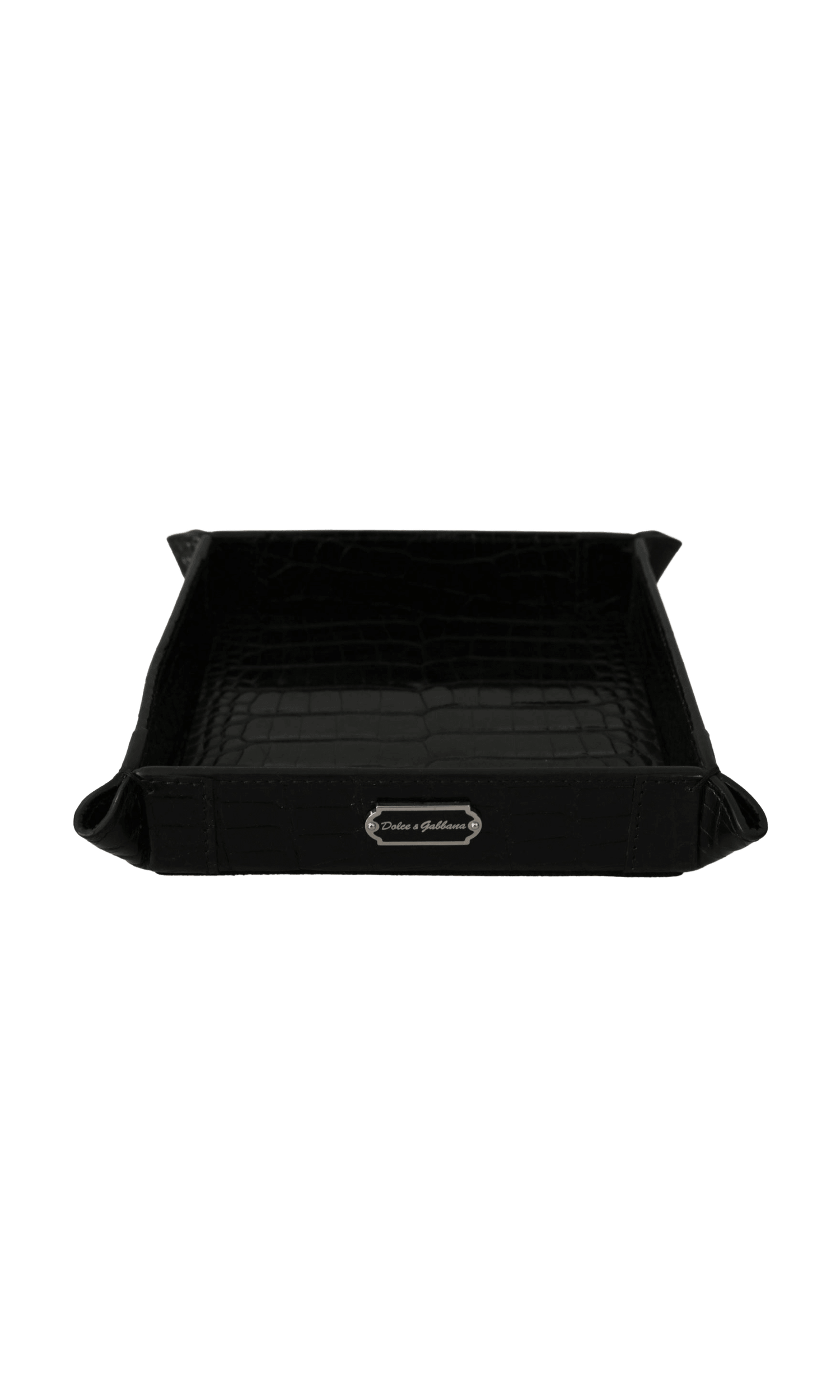 Dolce & Gabbana Black Elegant Exotic Skin Entry Tray Glam Steals