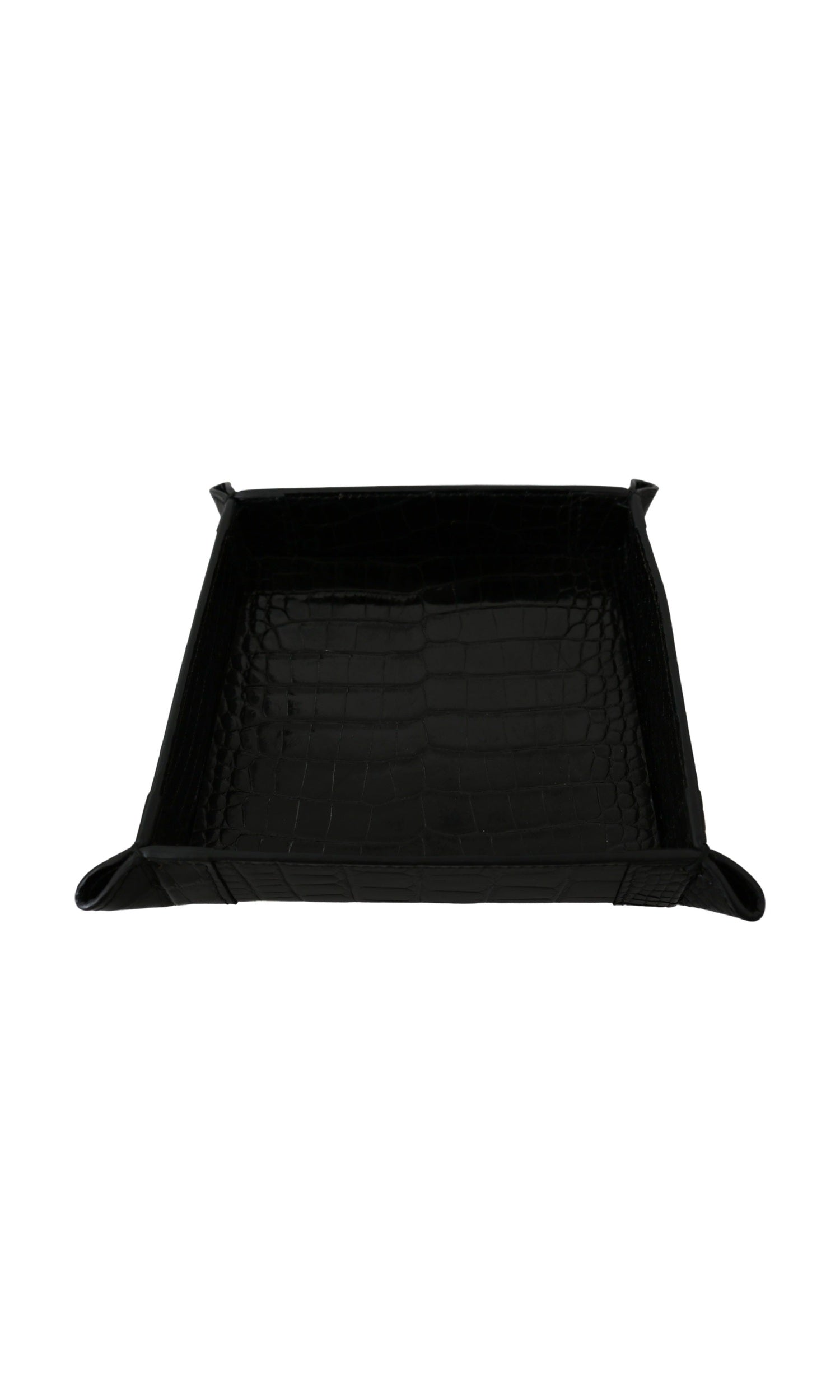 Dolce & Gabbana Black Elegant Exotic Skin Entry Tray Glam Steals
