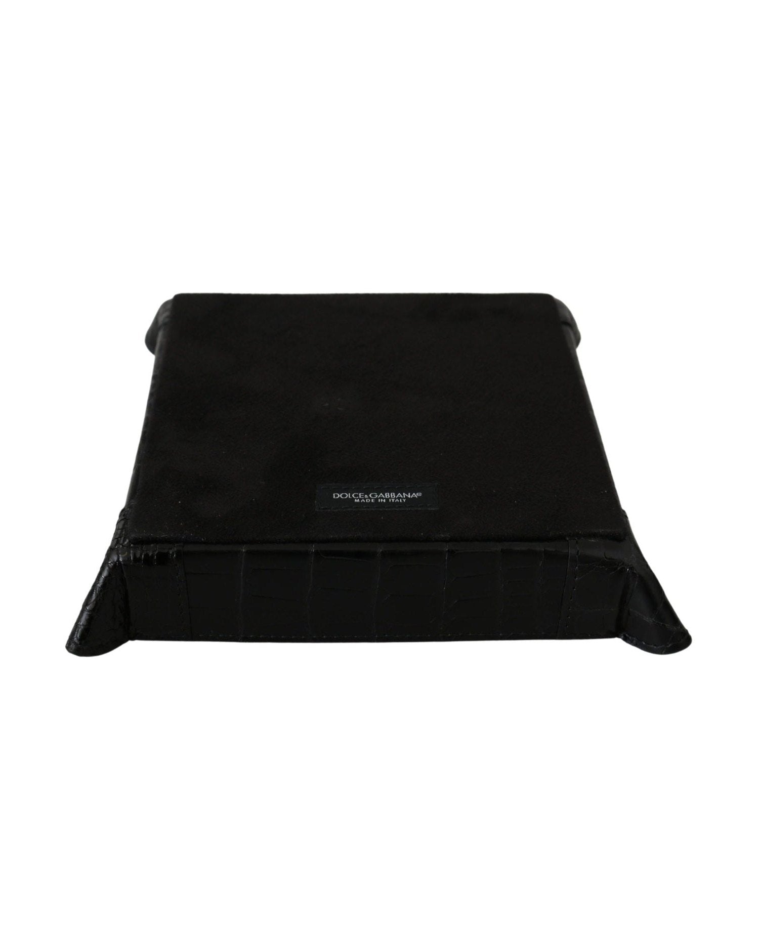 Dolce & Gabbana Black Elegant Exotic Skin Entry Tray Glam Steals