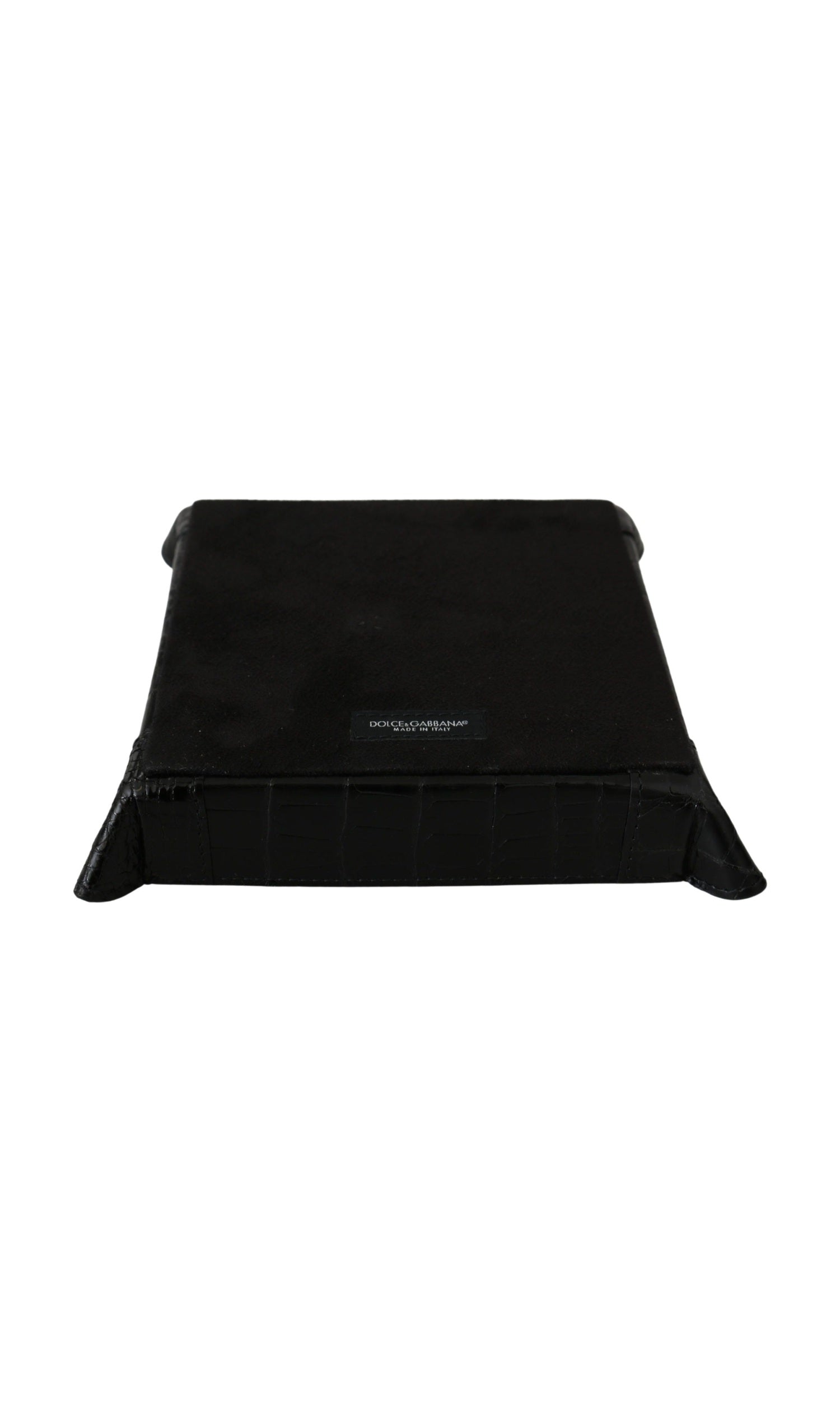 Dolce & Gabbana Black Elegant Exotic Skin Entry Tray Glam Steals