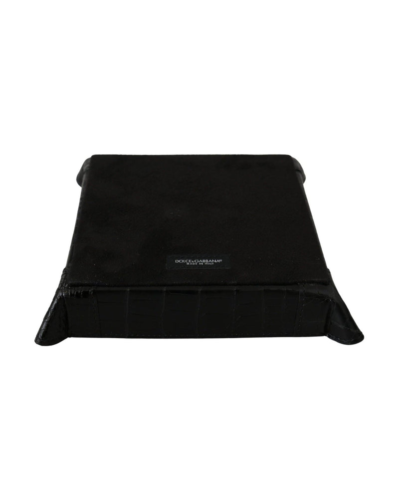 Dolce & Gabbana Black Elegant Exotic Skin Entry Tray Glam Steals