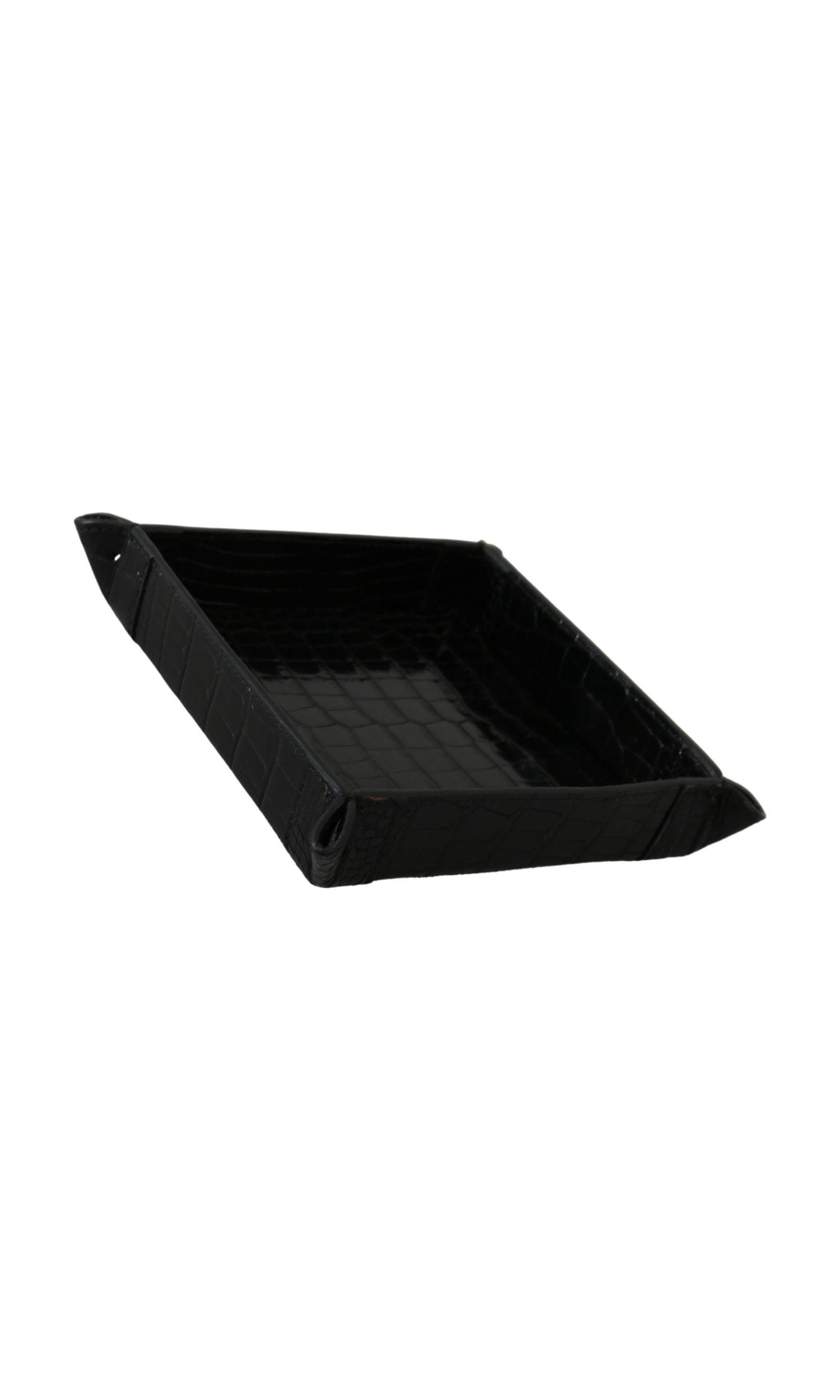 Dolce & Gabbana Black Elegant Exotic Skin Entry Tray Glam Steals